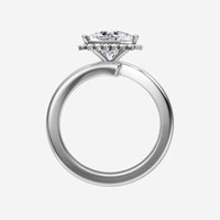 3CT Bypass Shank Diana Halo Lab Grown Diamond Ring