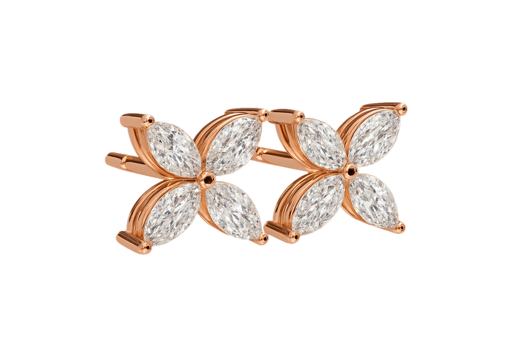 1.00ct Lab Grown Marquise Diamond Flower Studs