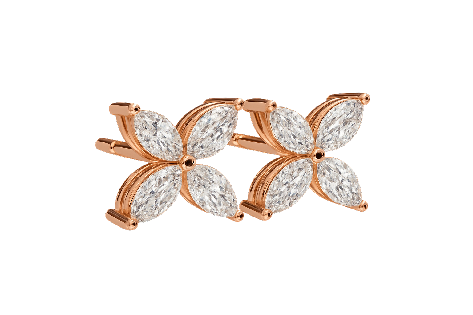 1.00ct Lab Grown Marquise Diamond Flower Studs