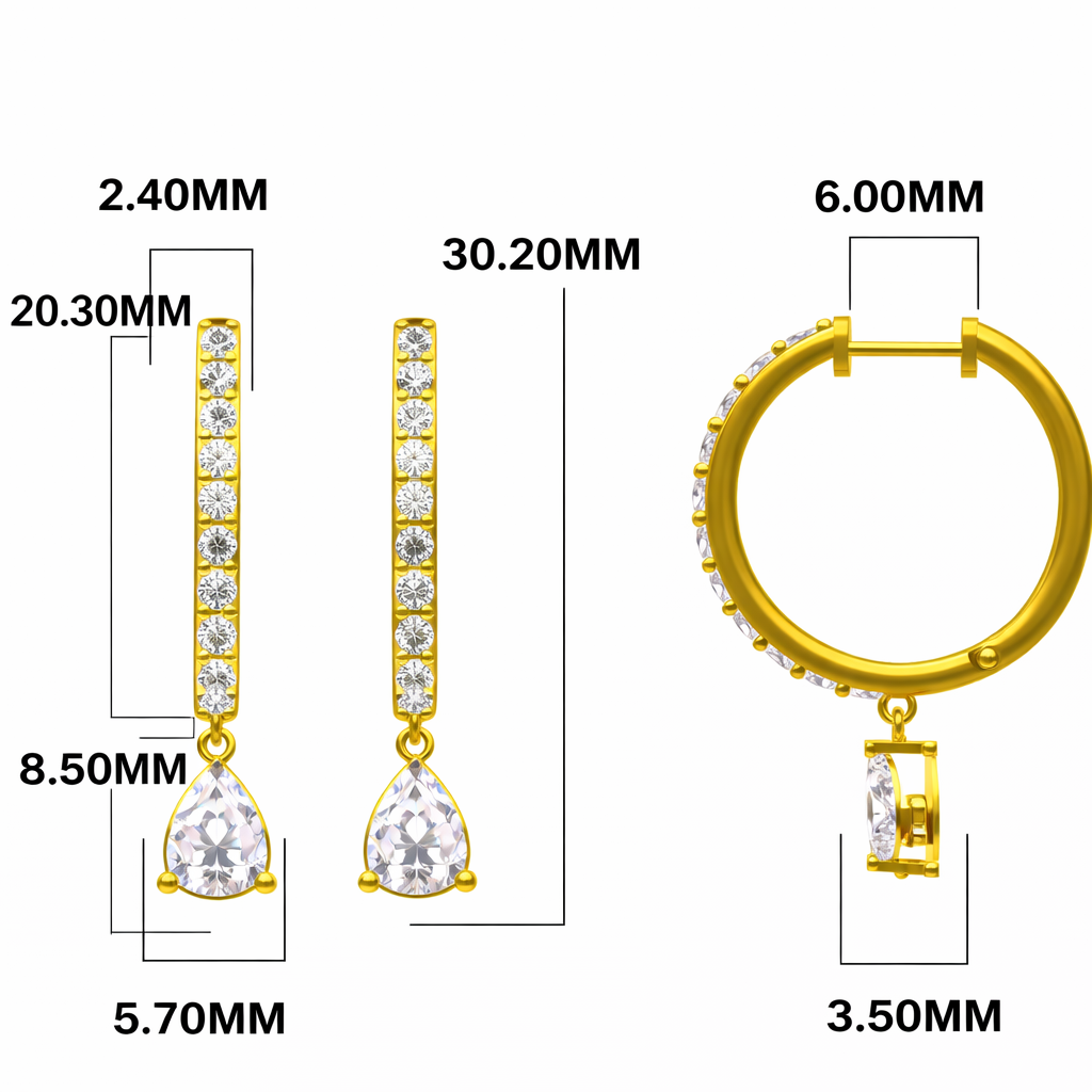 Lab Grown Diamond Drop Earrings in 14K Gold – IGI Certified