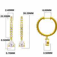 Lab Grown Diamond Drop Earrings in 14K Gold – IGI Certified