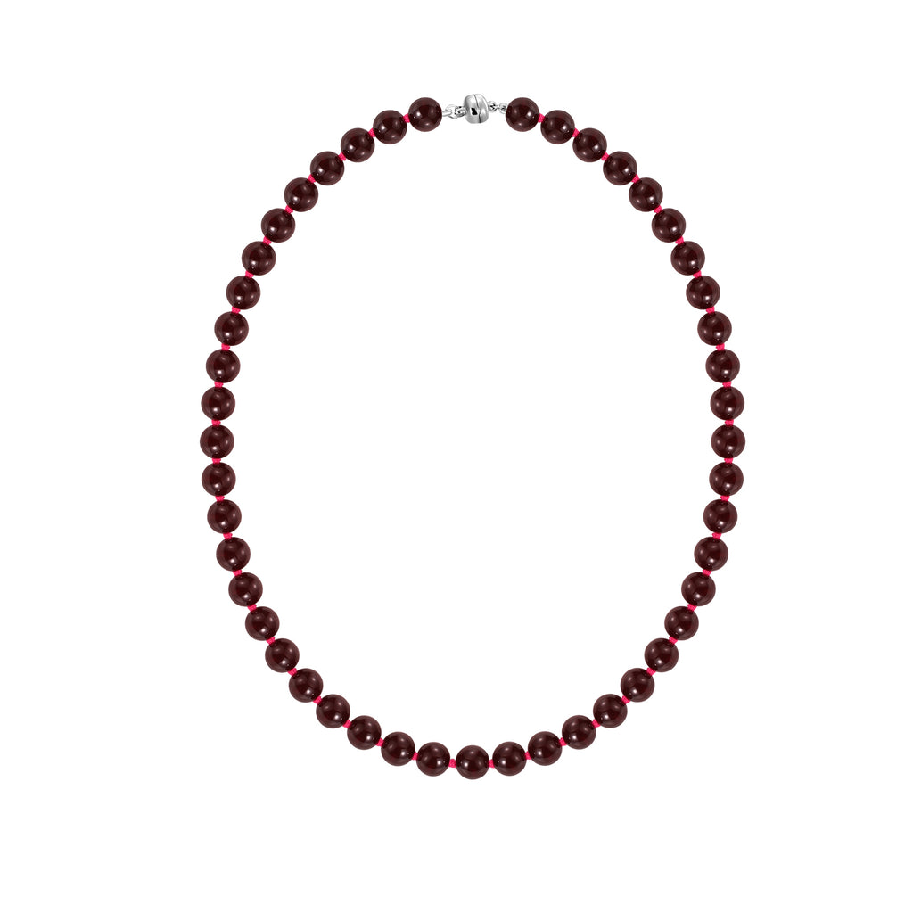 Red Garnet Necklace with Round Beads