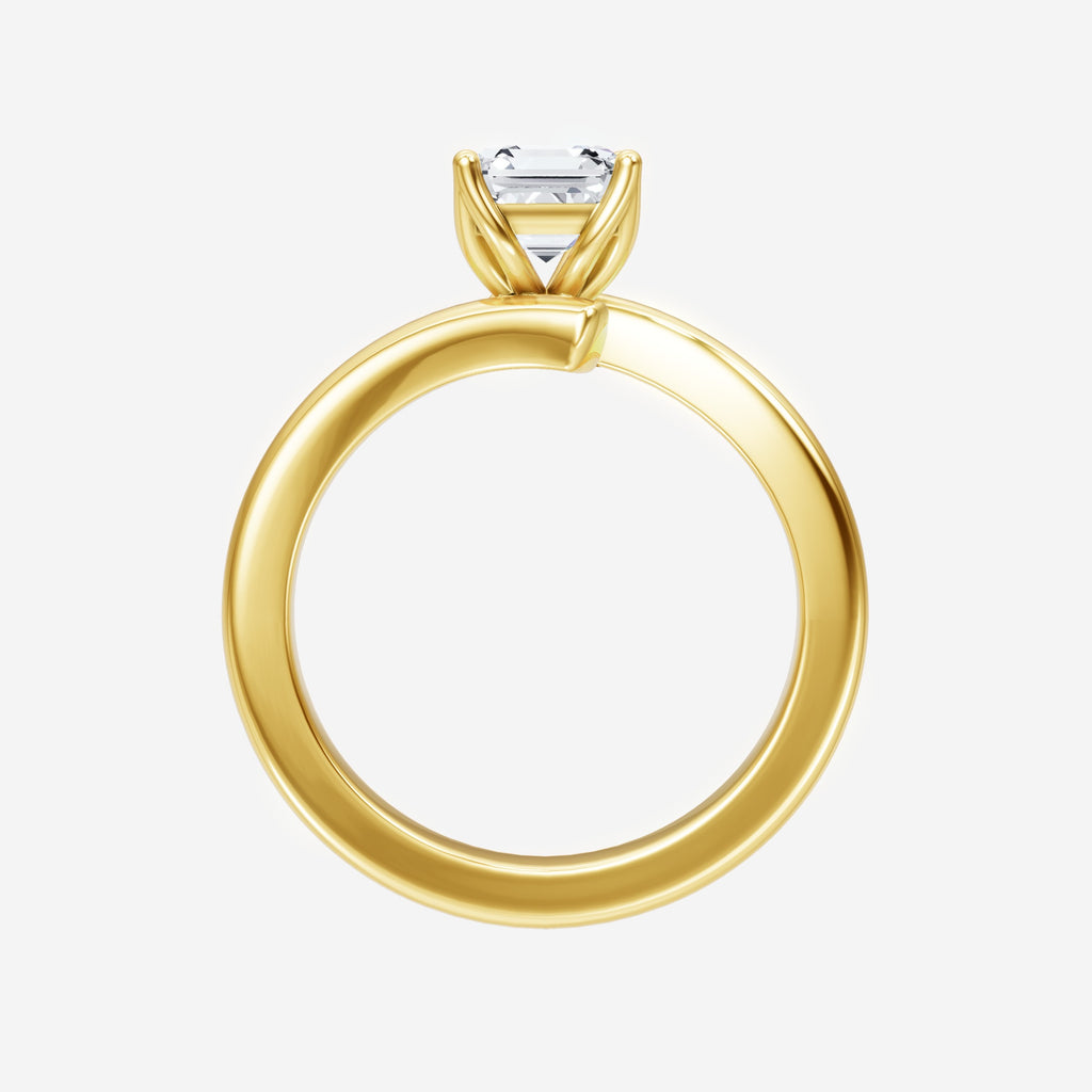 Asscher Vintage Flower Lab Grown Diamond Ring