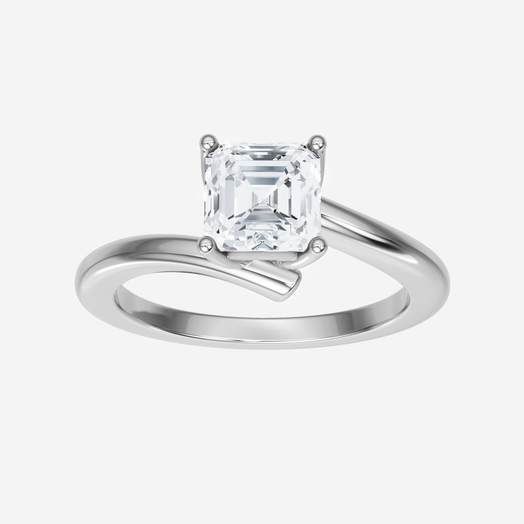 Asscher Vintage Flower Lab Grown Diamond Ring