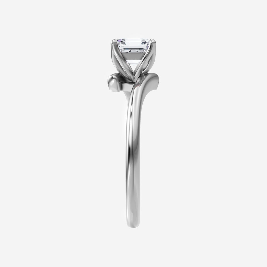 Asscher Vintage Flower Lab Grown Diamond Ring