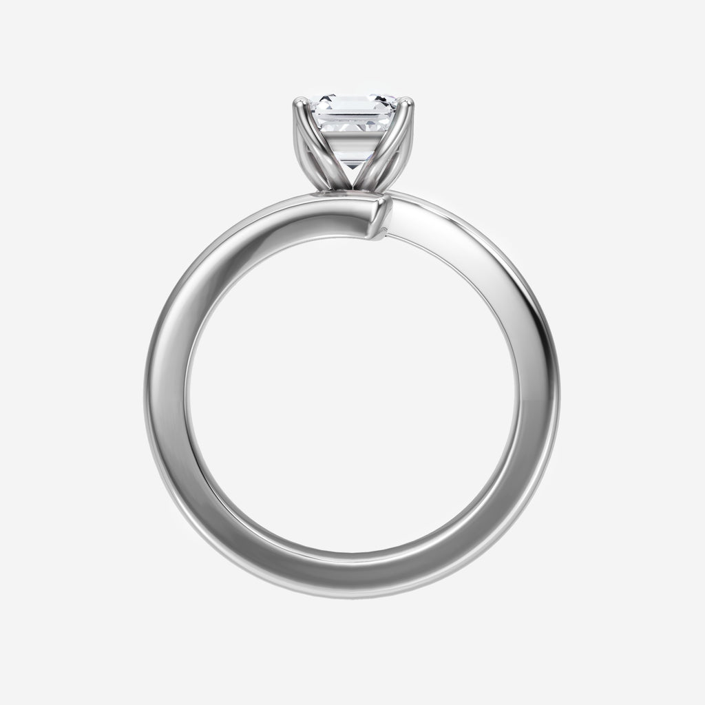 Asscher Vintage Flower Lab Grown Diamond Ring