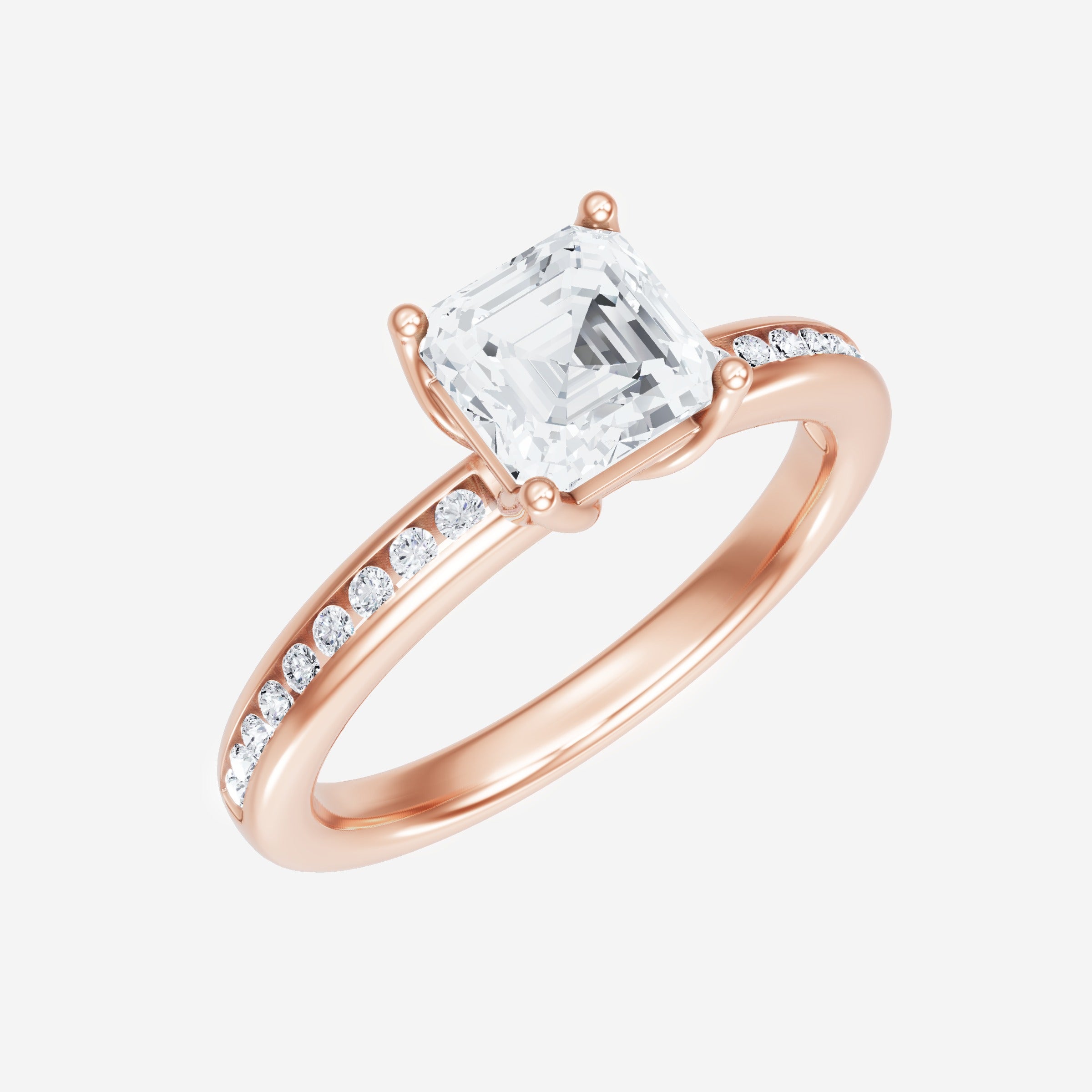 Anillo Asscher de doble halo