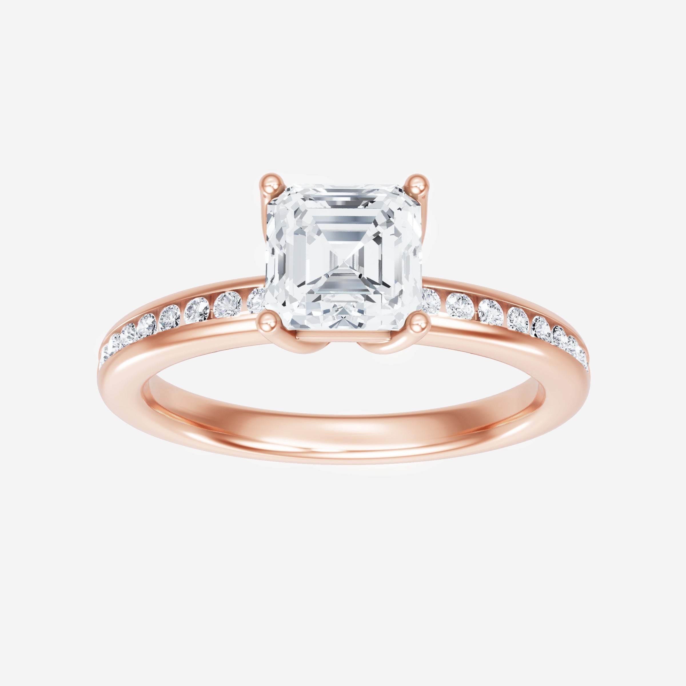 Anillo Asscher de doble halo