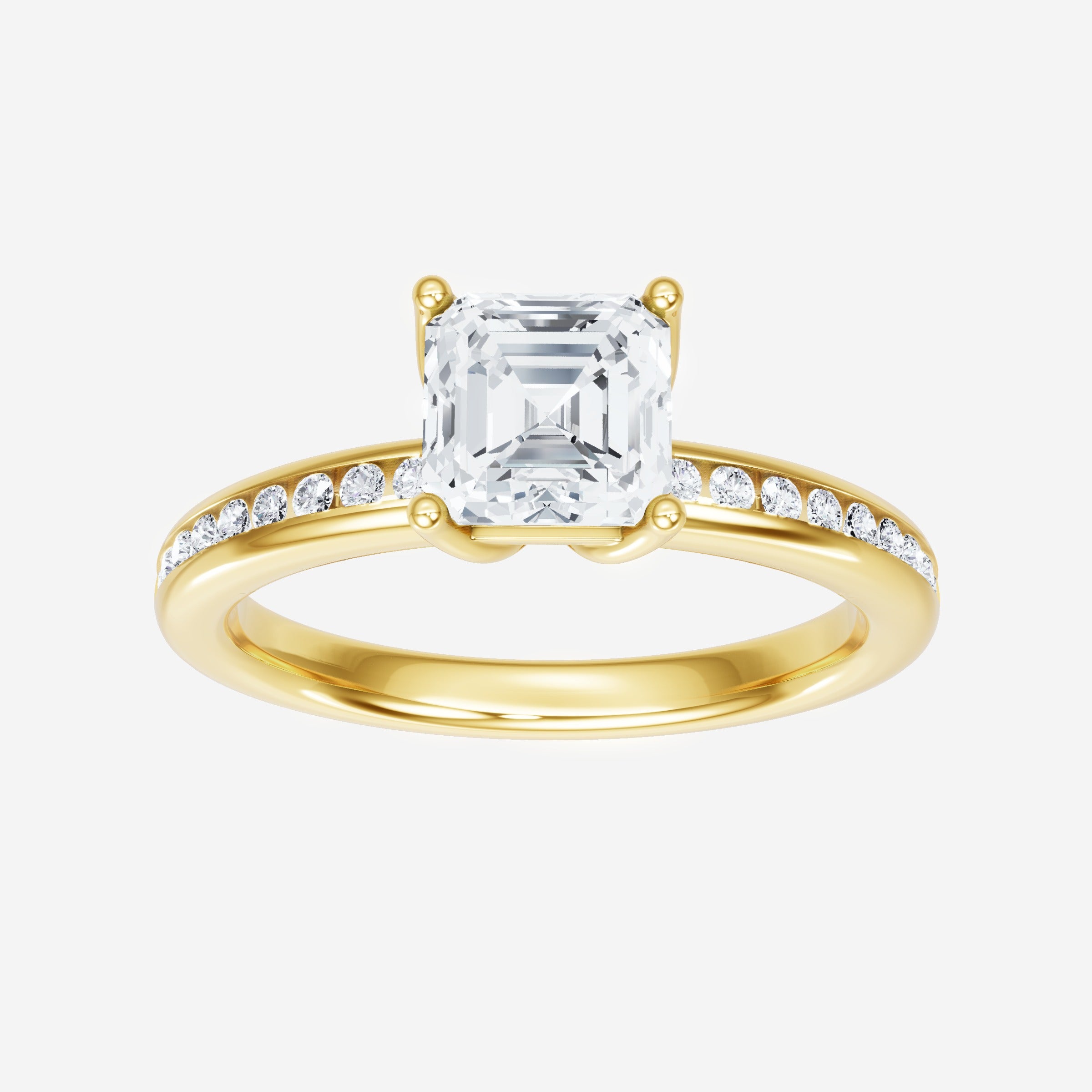Anillo Asscher de doble halo
