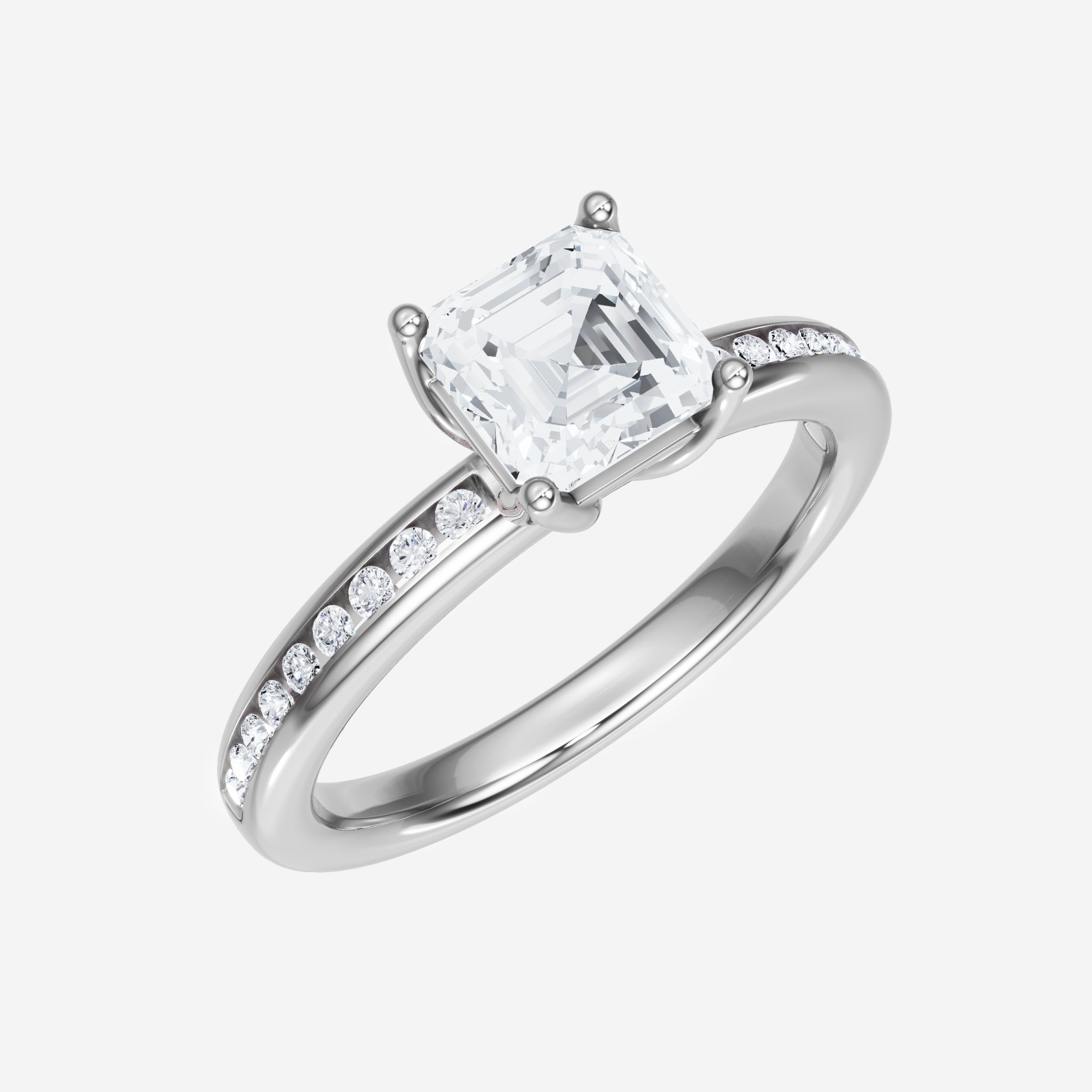 Anillo Asscher de doble halo