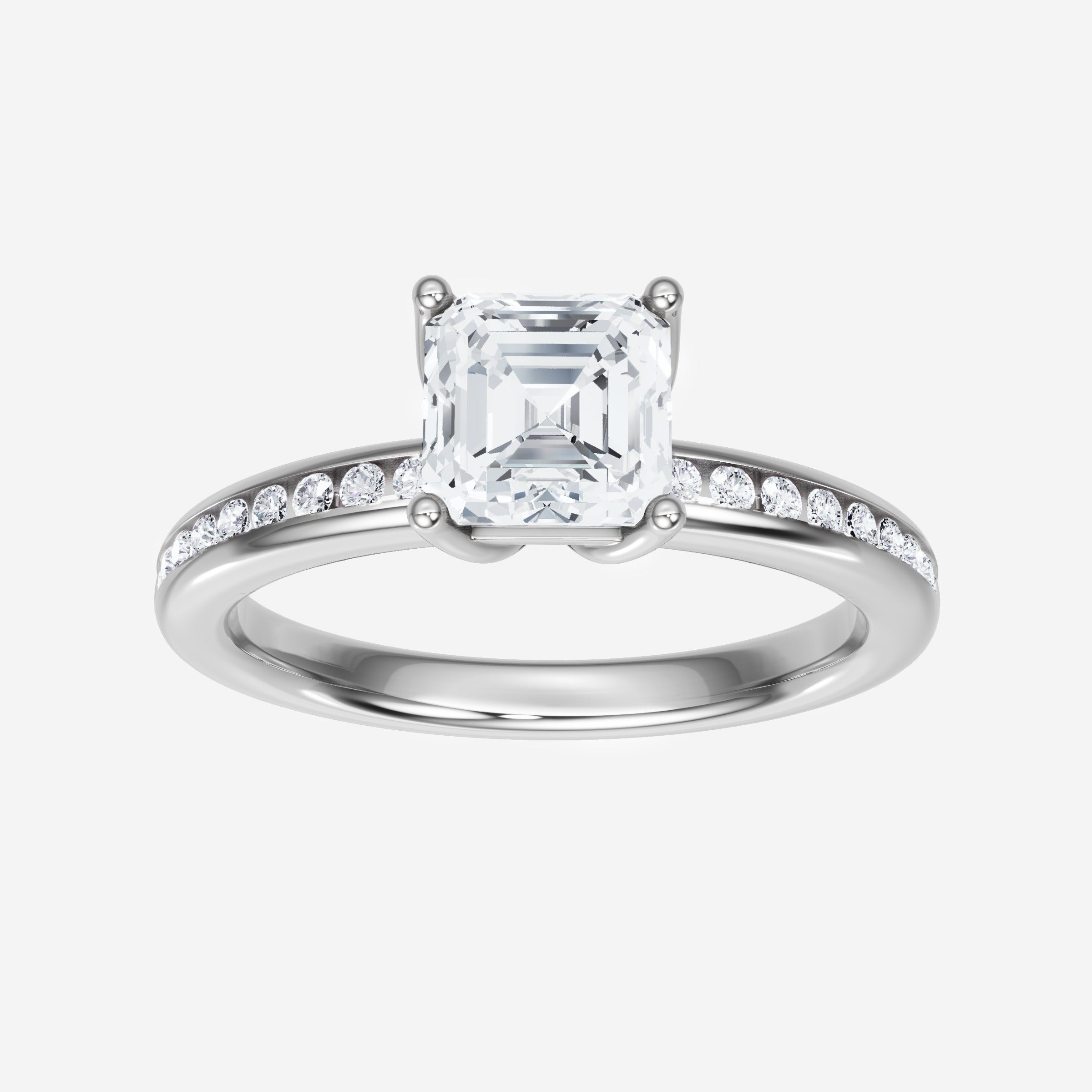 Anillo Asscher de doble halo