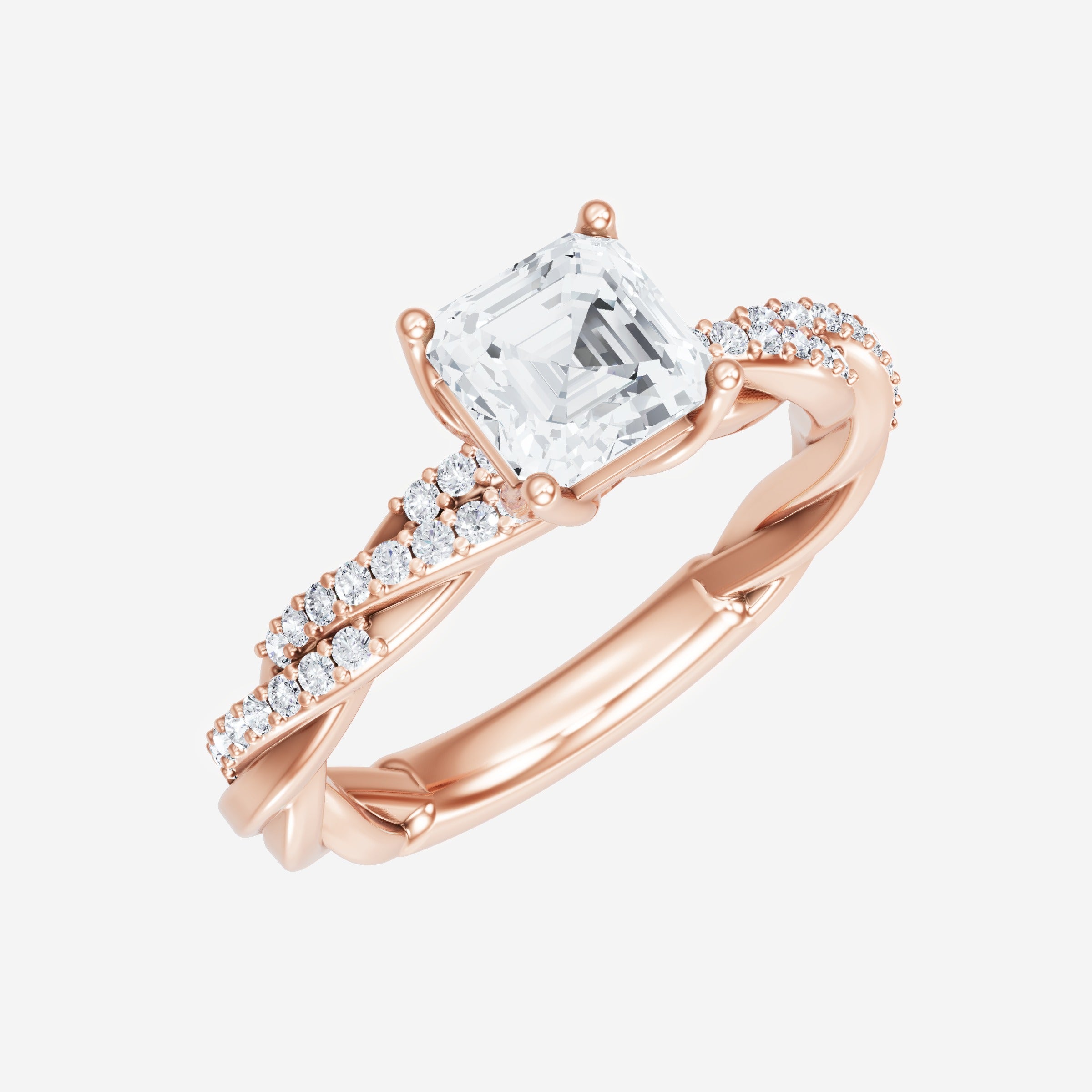 Anillo Asscher de doble halo