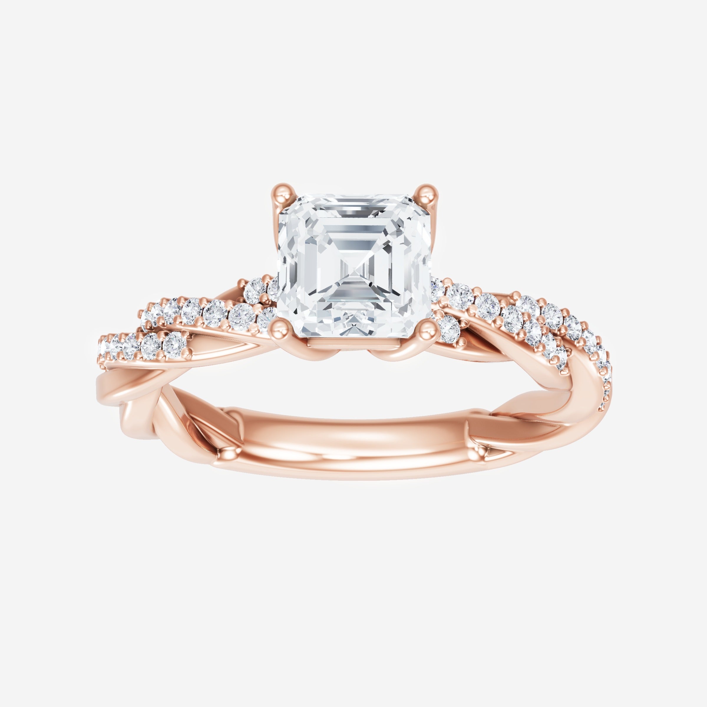 Anillo Asscher de doble halo
