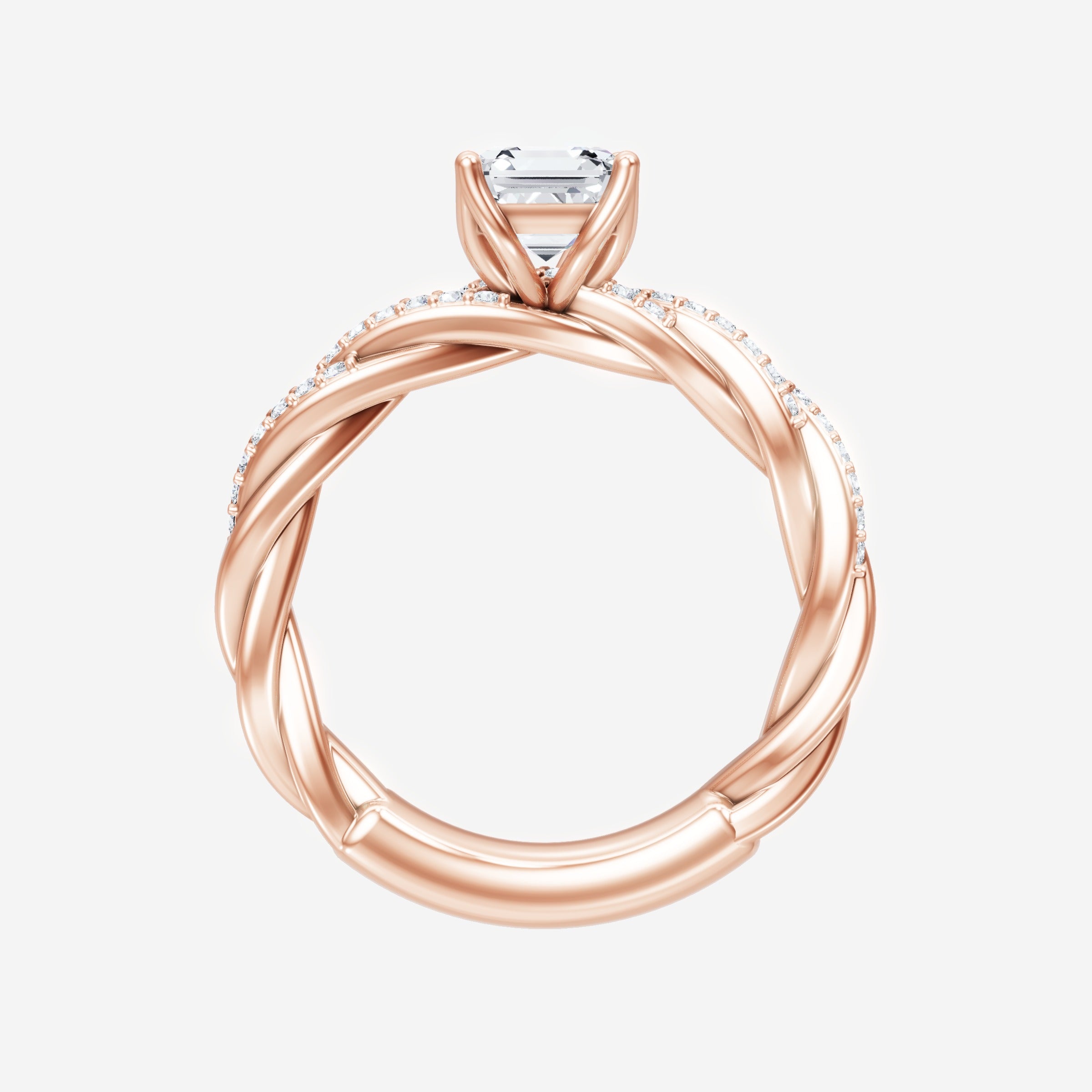 Anillo Asscher de doble halo