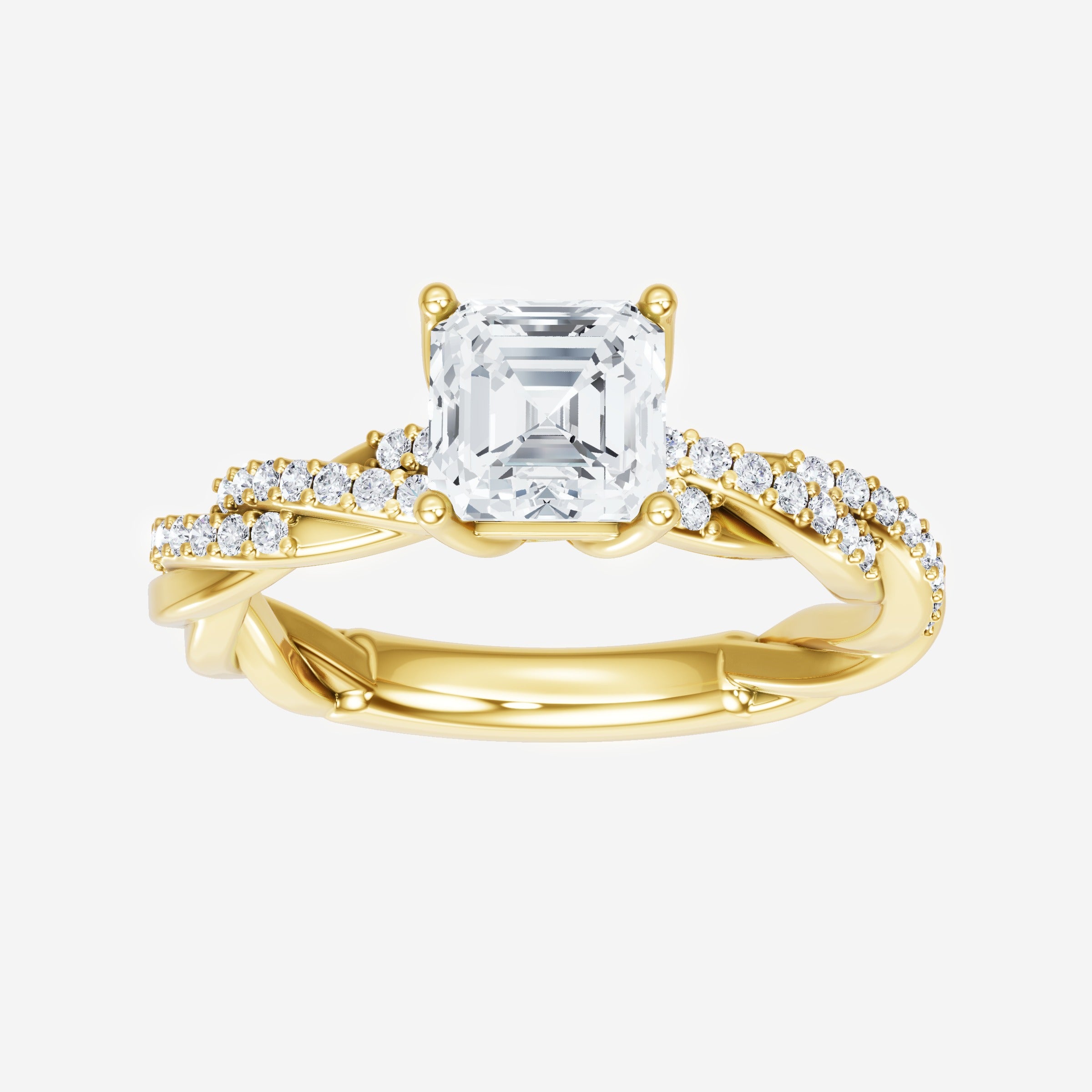 Anillo Asscher de doble halo