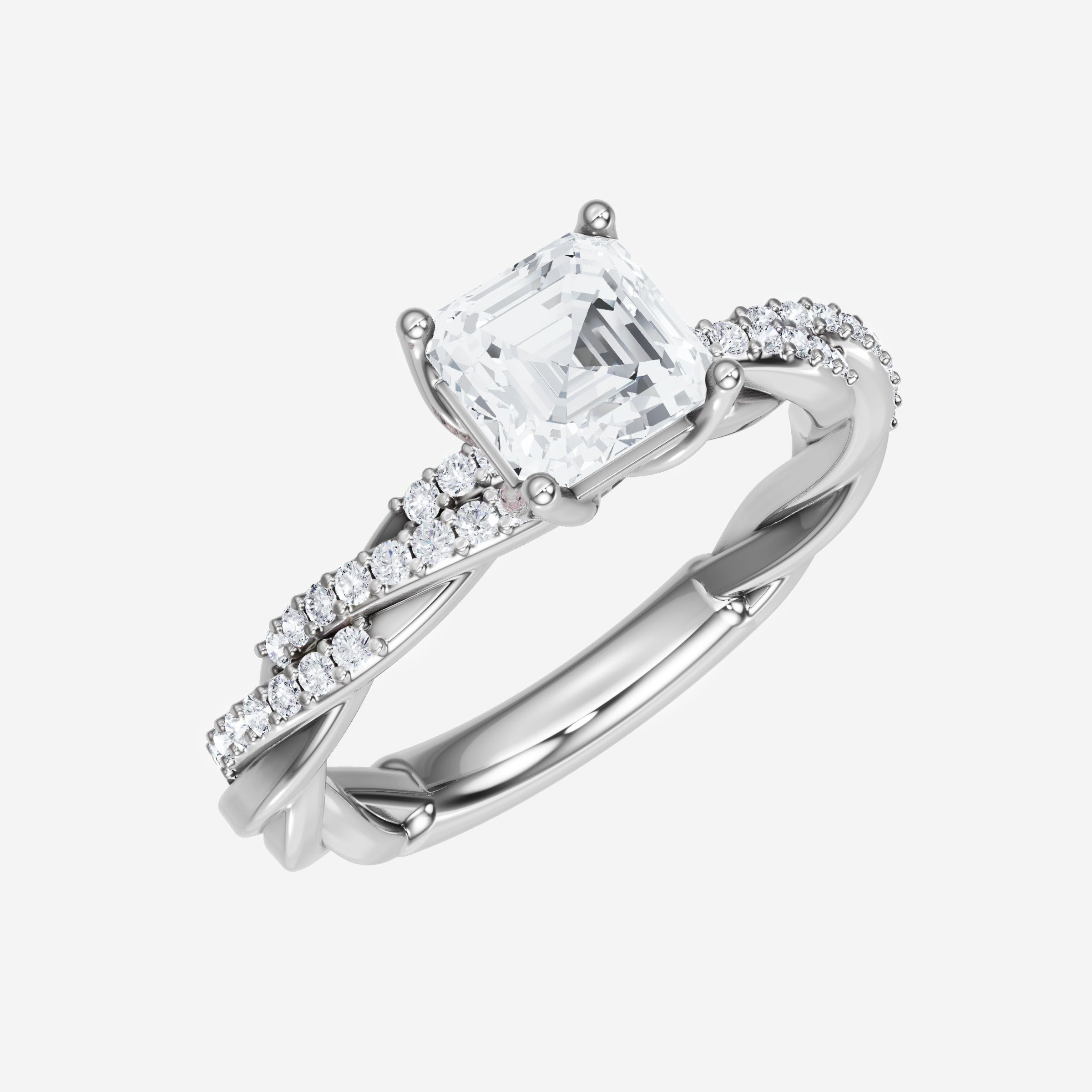 Anillo Asscher de doble halo