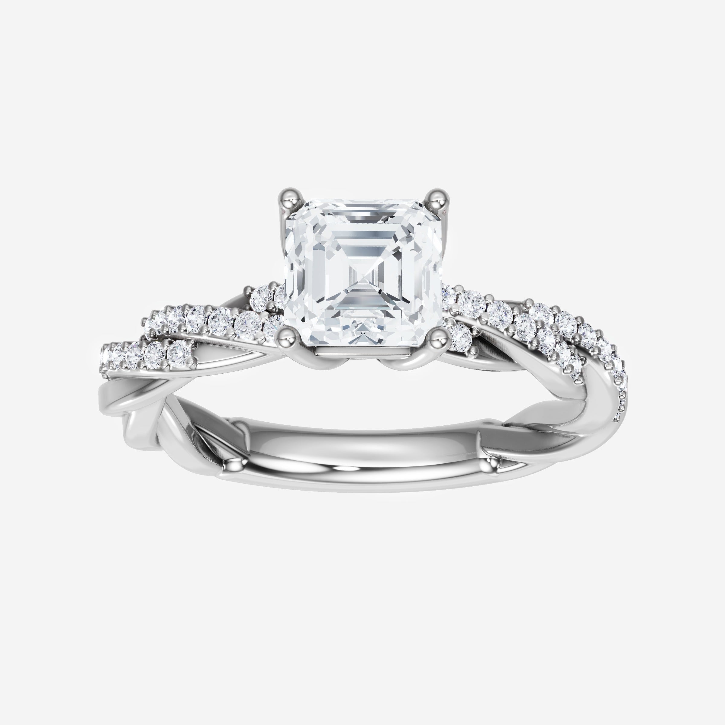 Anillo Asscher de doble halo