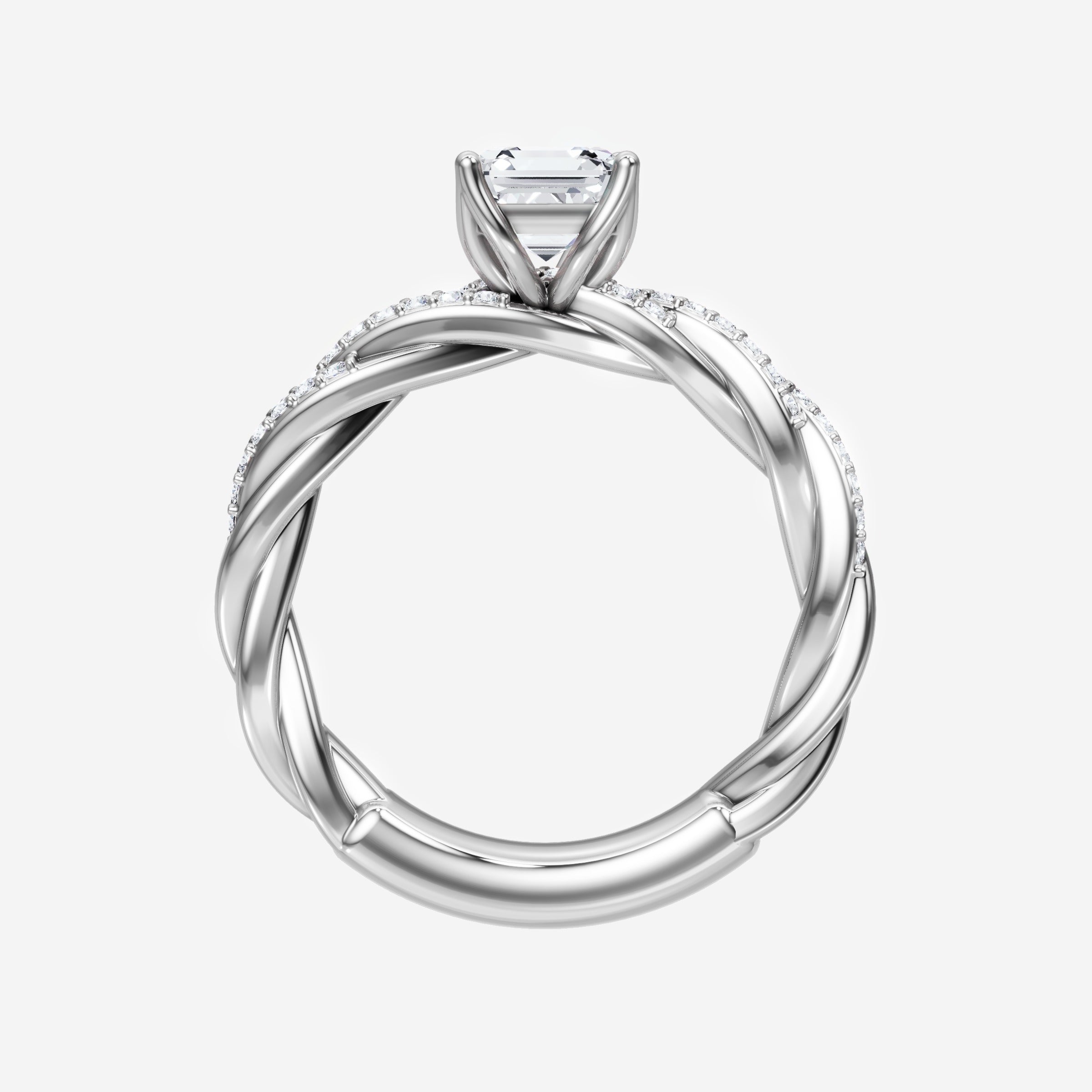Anillo Asscher de doble halo