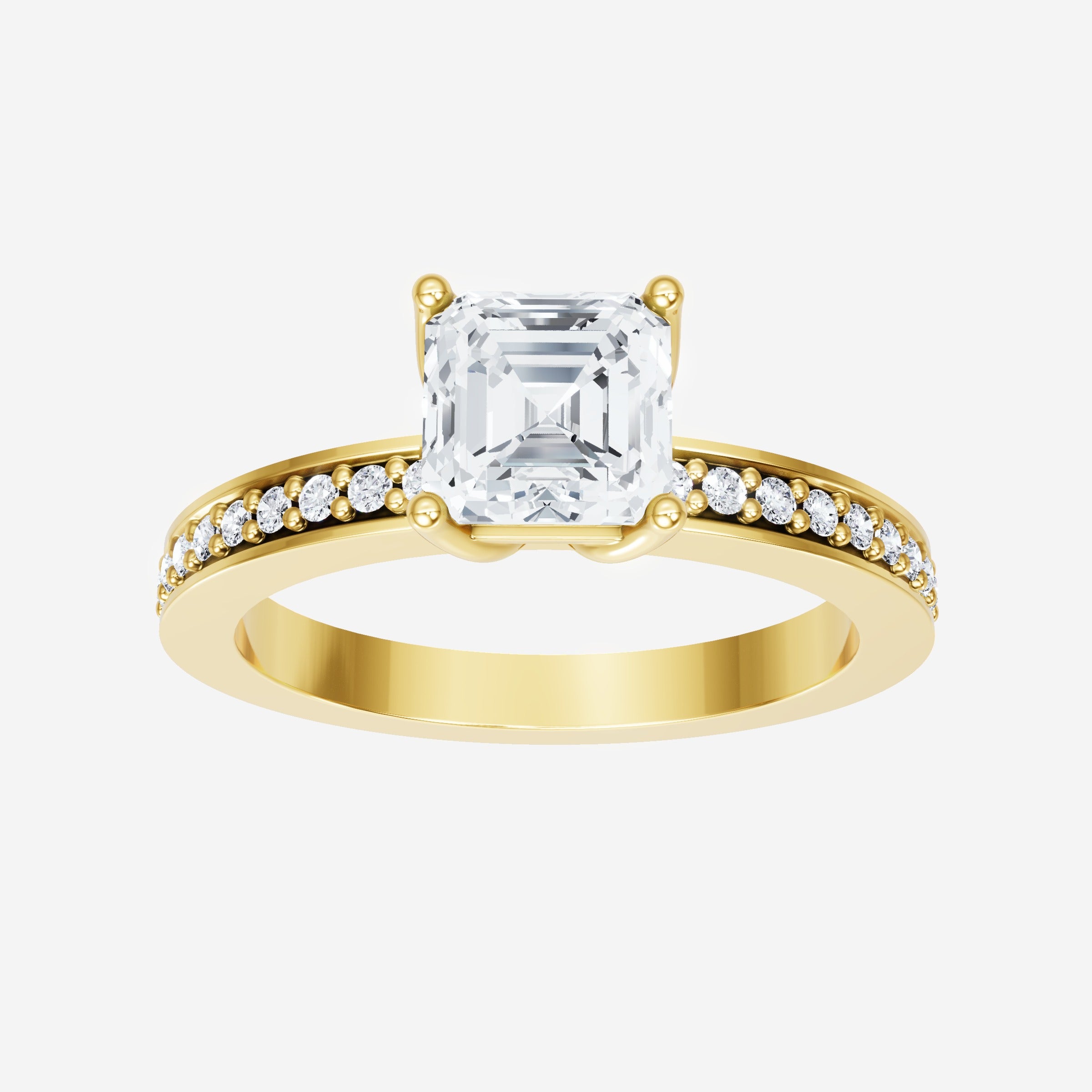 Anillo Asscher de doble halo