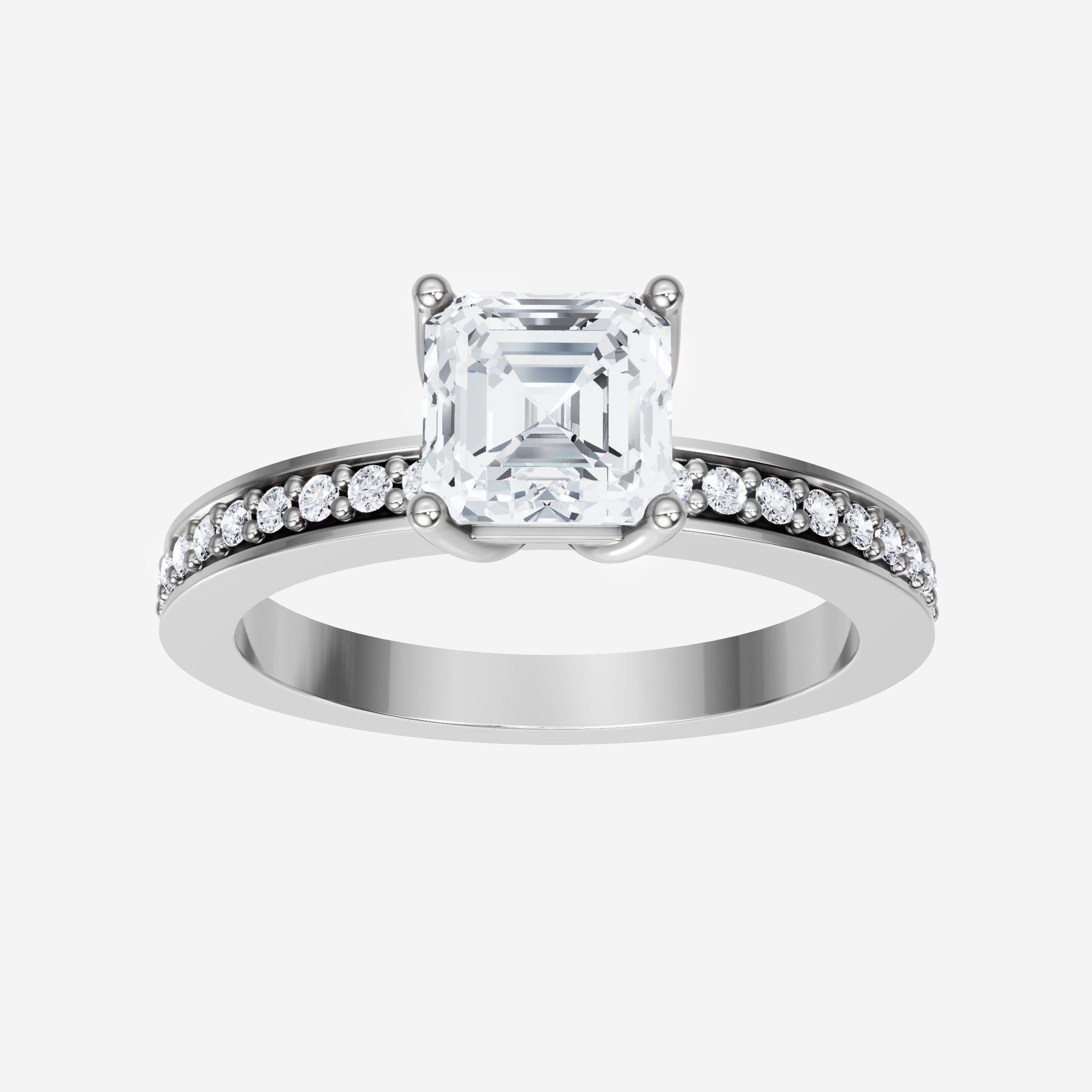 Anillo Asscher de doble halo
