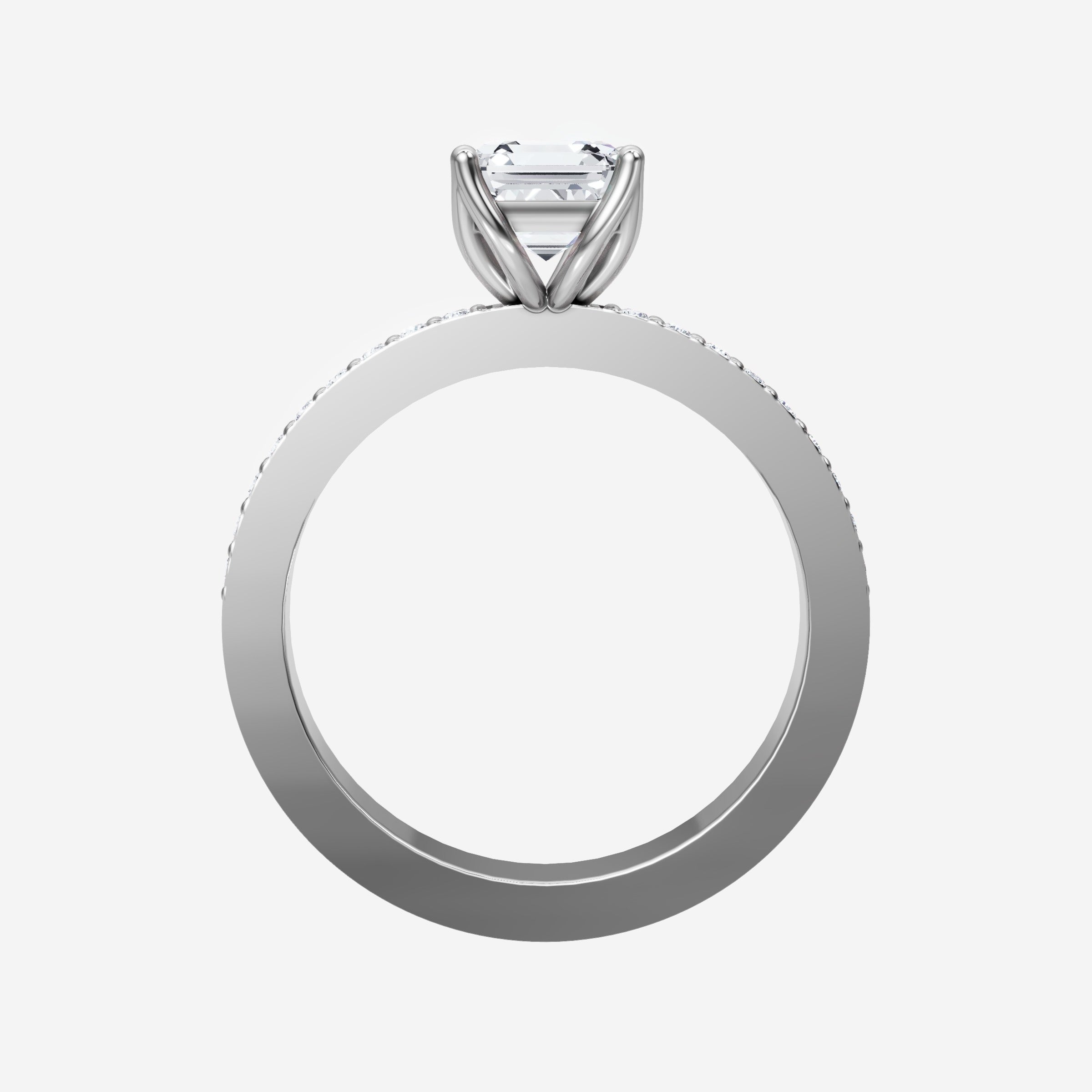 Anillo Asscher de doble halo