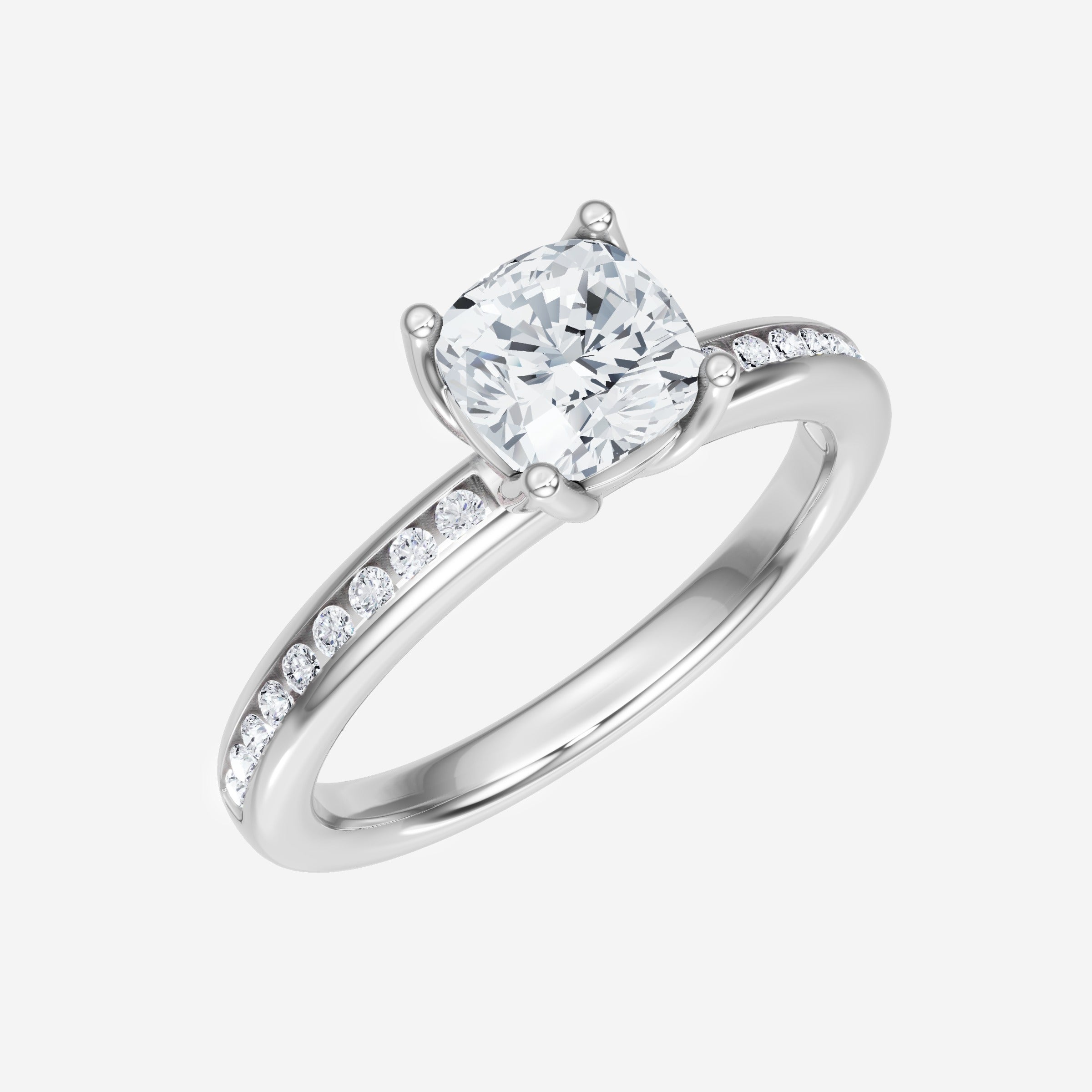 Cushion Serene Split Halo Ring
