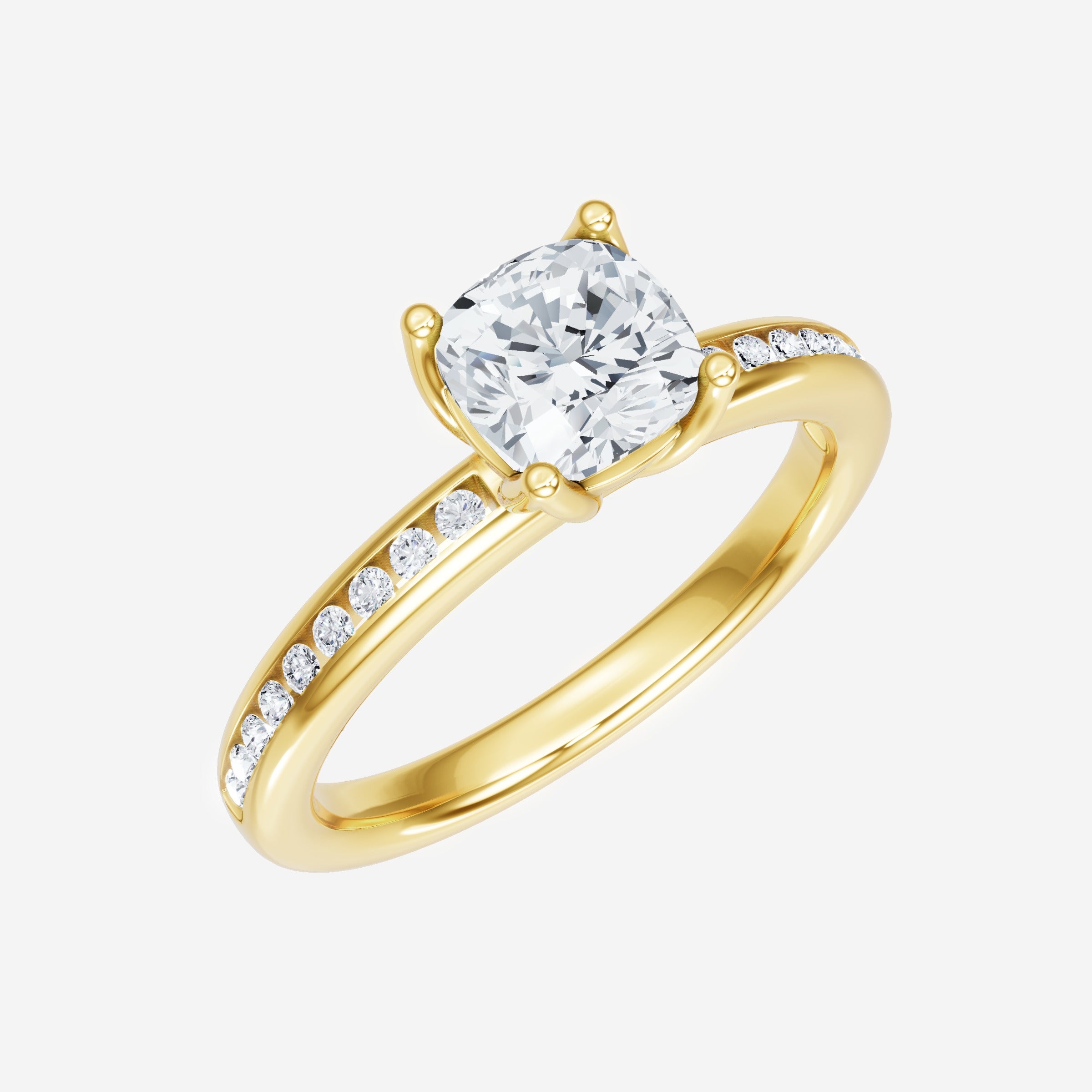 Cushion Serene Split Halo Ring