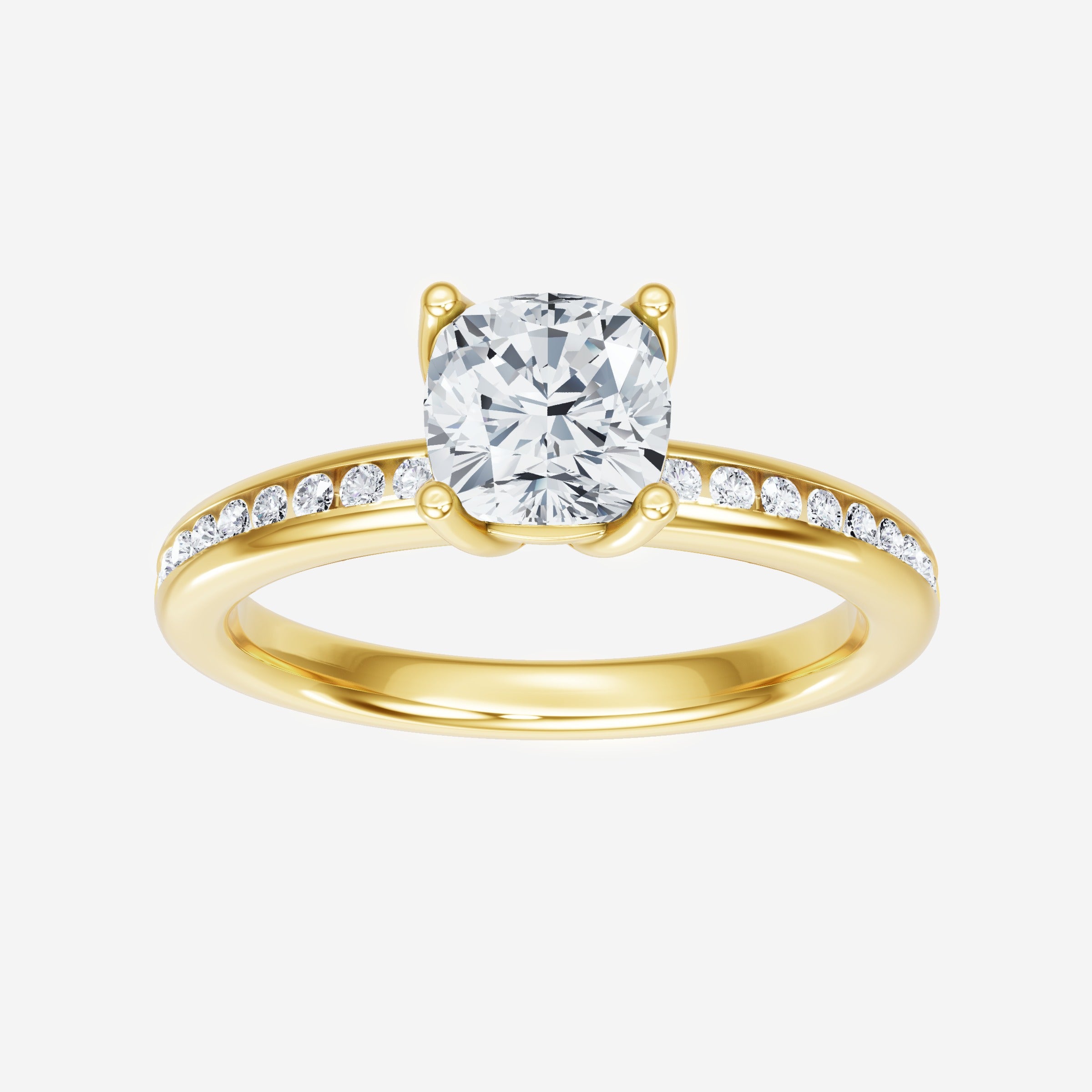 Cushion Serene Split Halo Ring