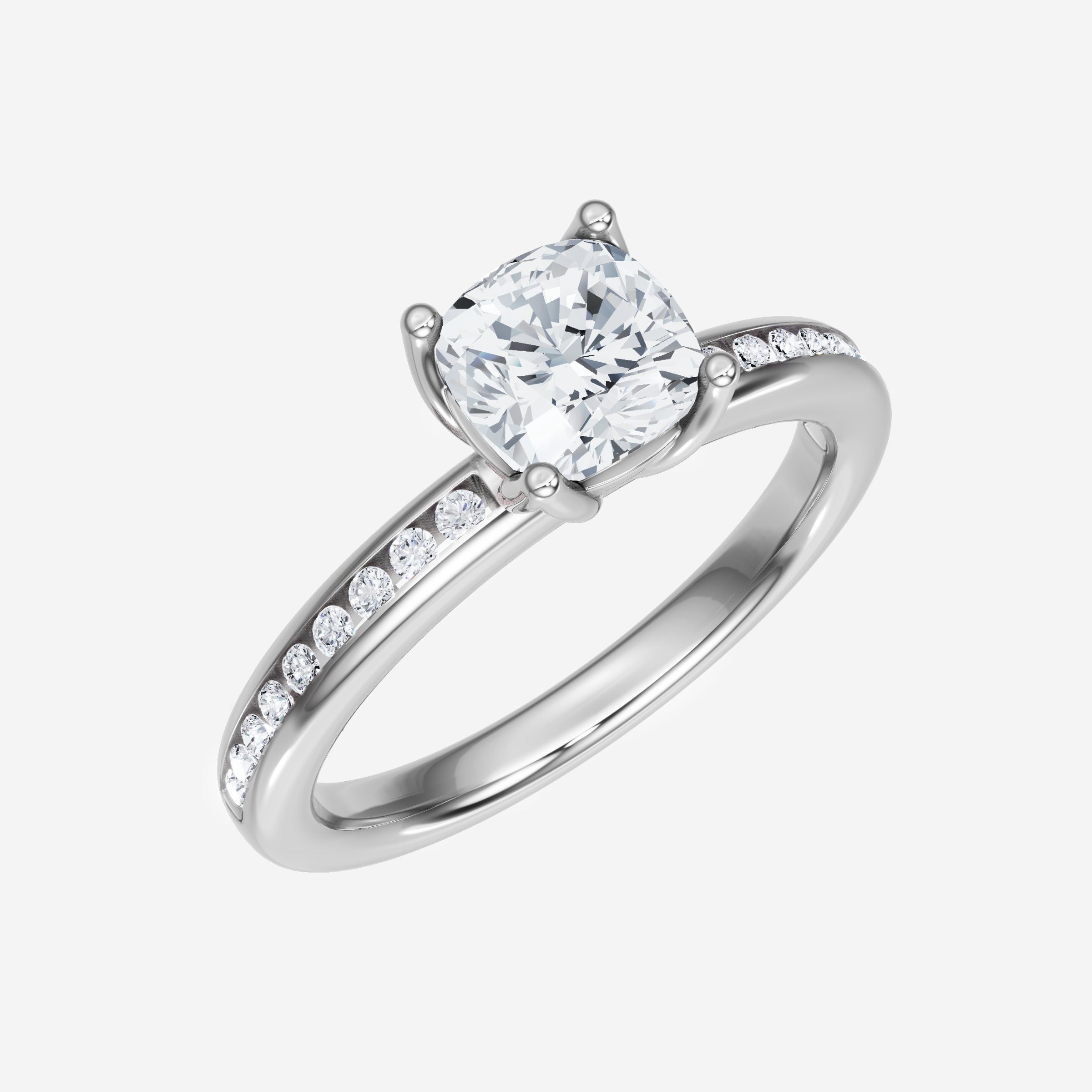 Cushion Serene Split Halo Ring