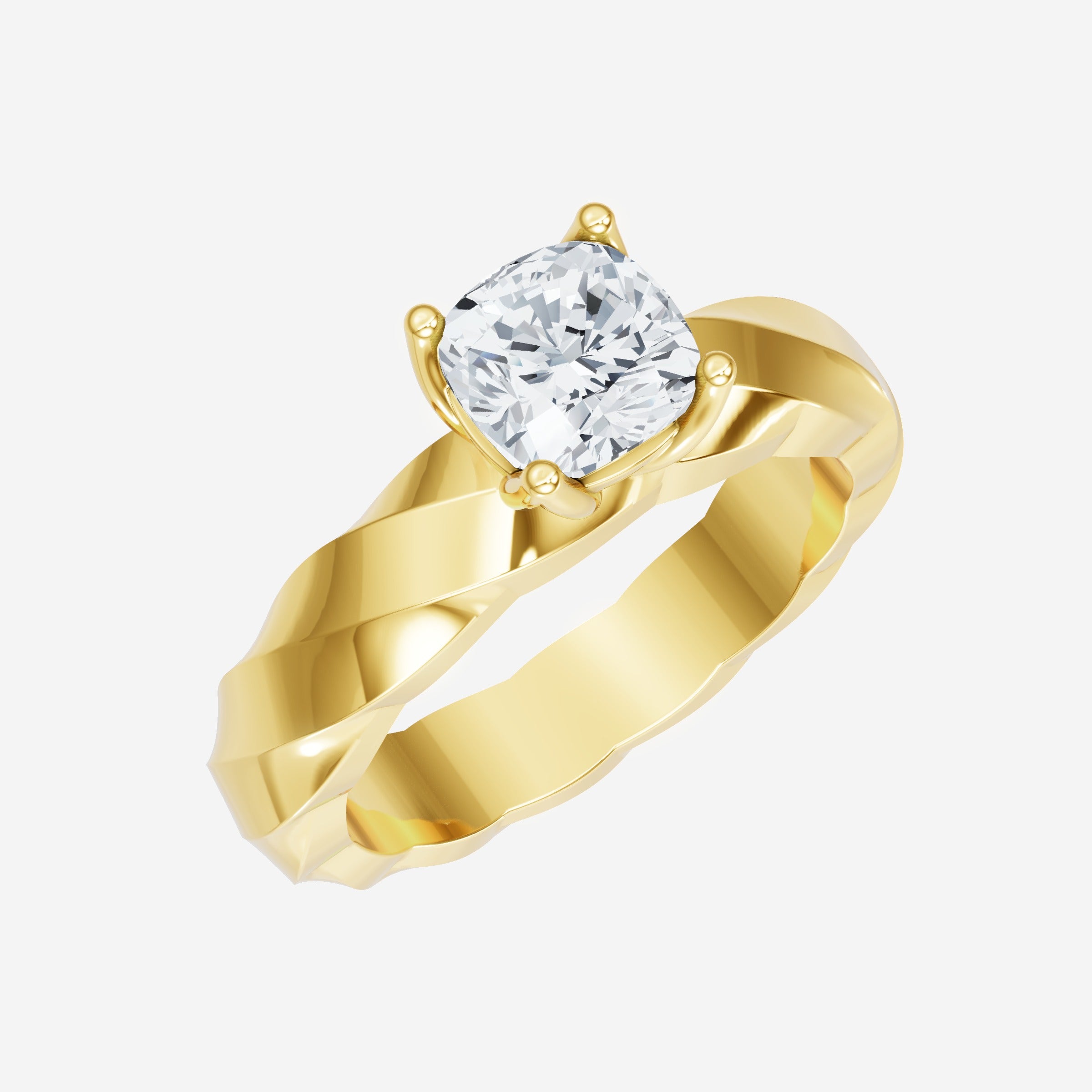 Cushion Serene Split Halo Ring