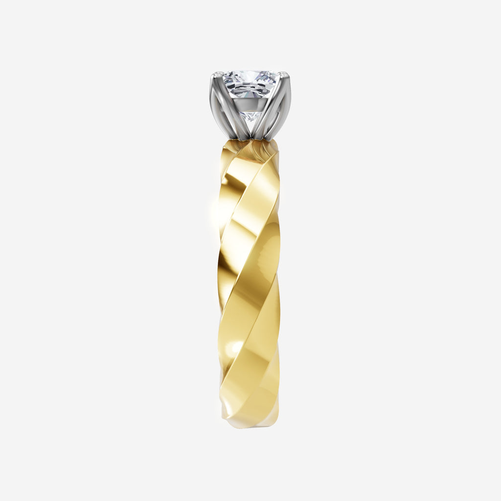 IGI Certified Cushion Tender Love Twisted Solitaire Lab Grown Diamond Ring
