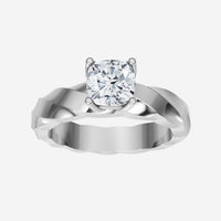IGI Certified Cushion Tender Love Twisted Solitaire Lab Grown Diamond Ring