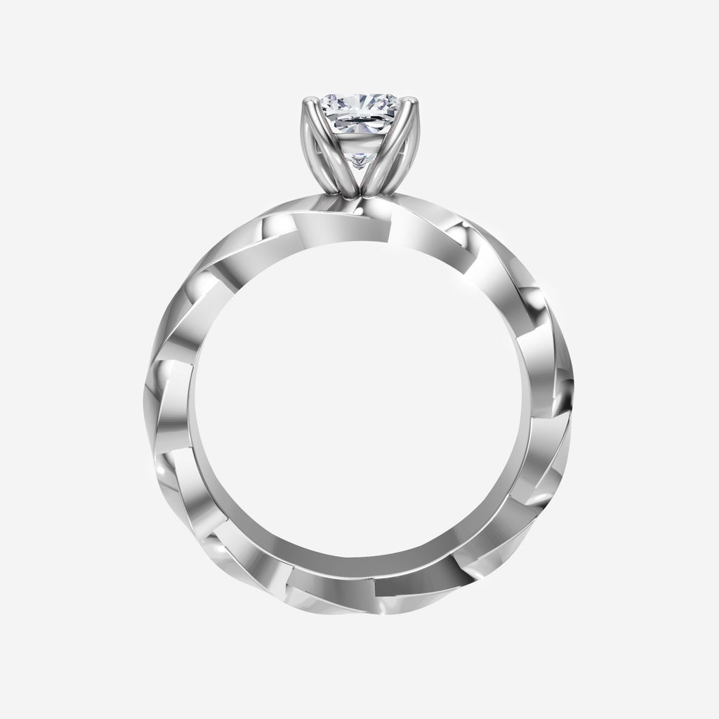 IGI Certified Cushion Tender Love Twisted Solitaire Lab Grown Diamond Ring