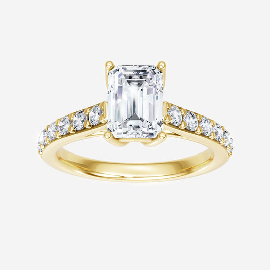 Anillo con destellos crepusculares de esmeralda