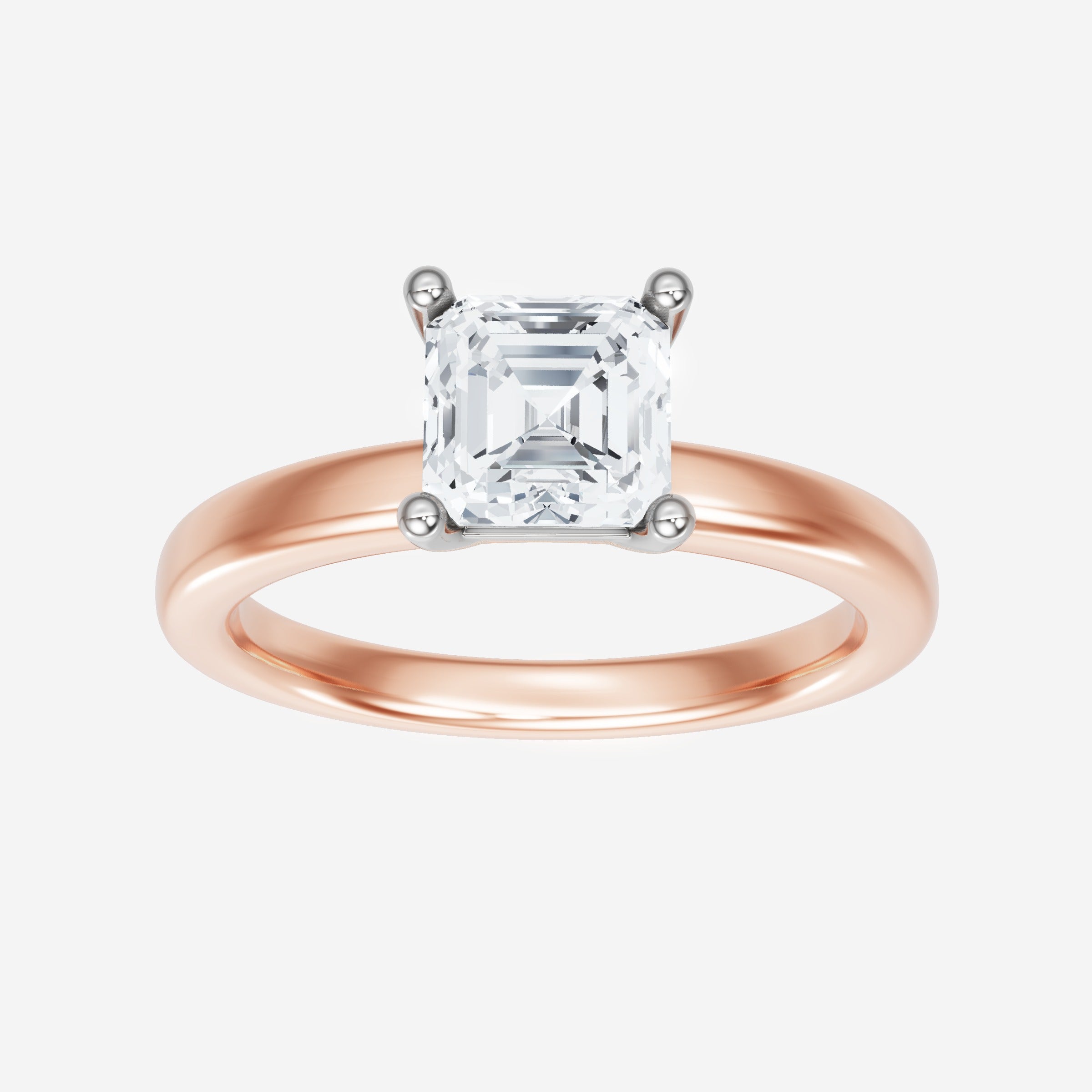 Anillo de halo dividido eterno de Asscher