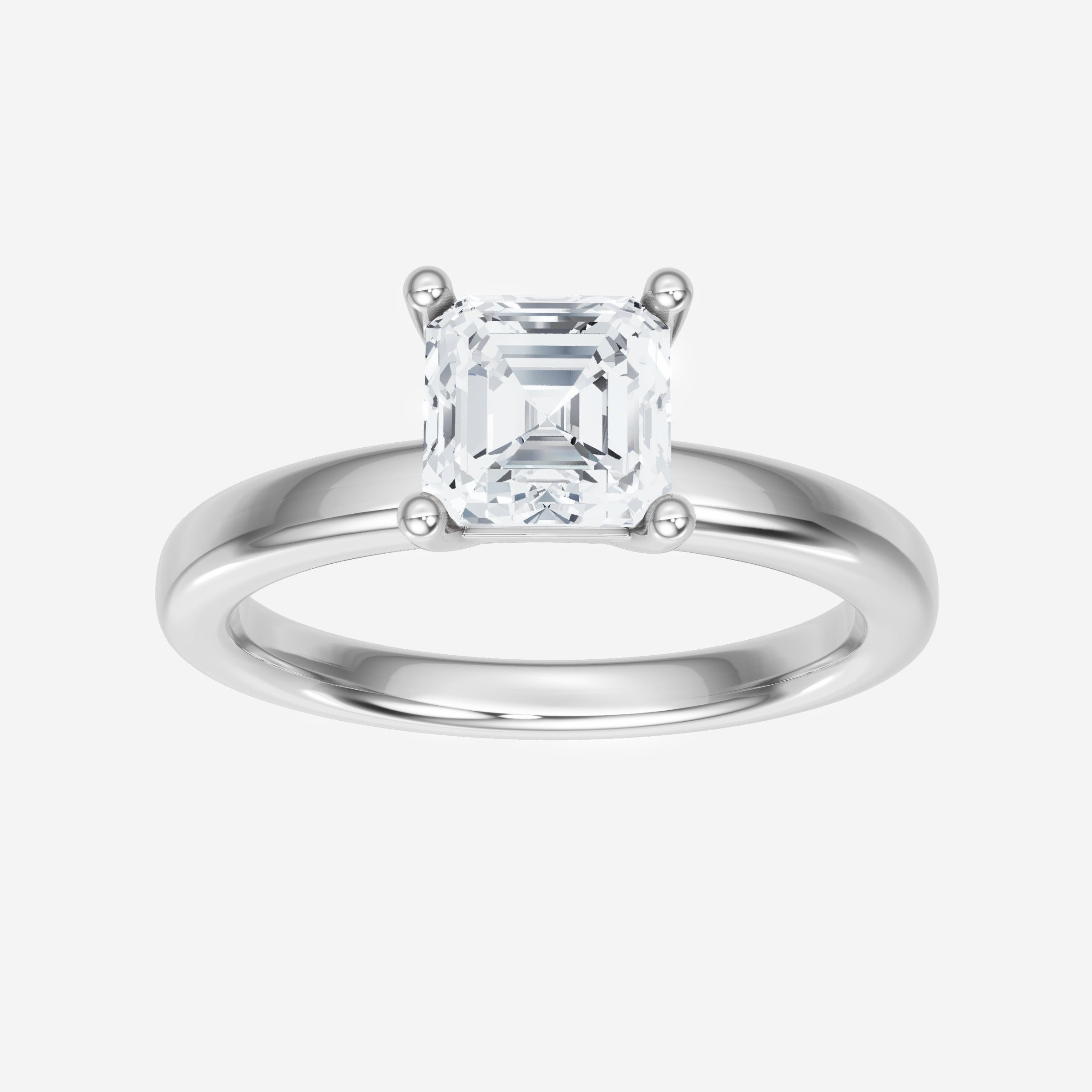 Anillo de halo dividido eterno de Asscher