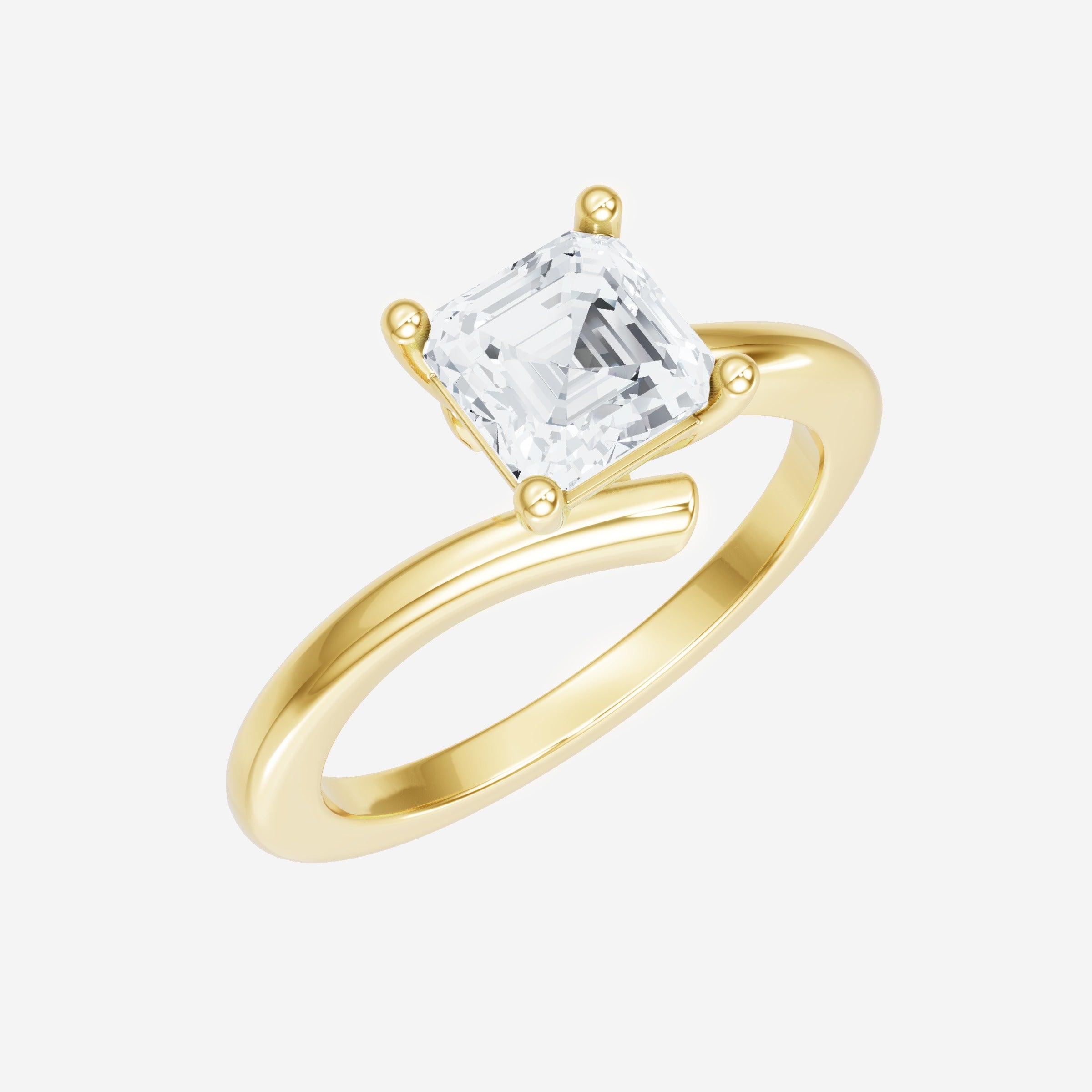 Asscher Adorned in Light Ring
