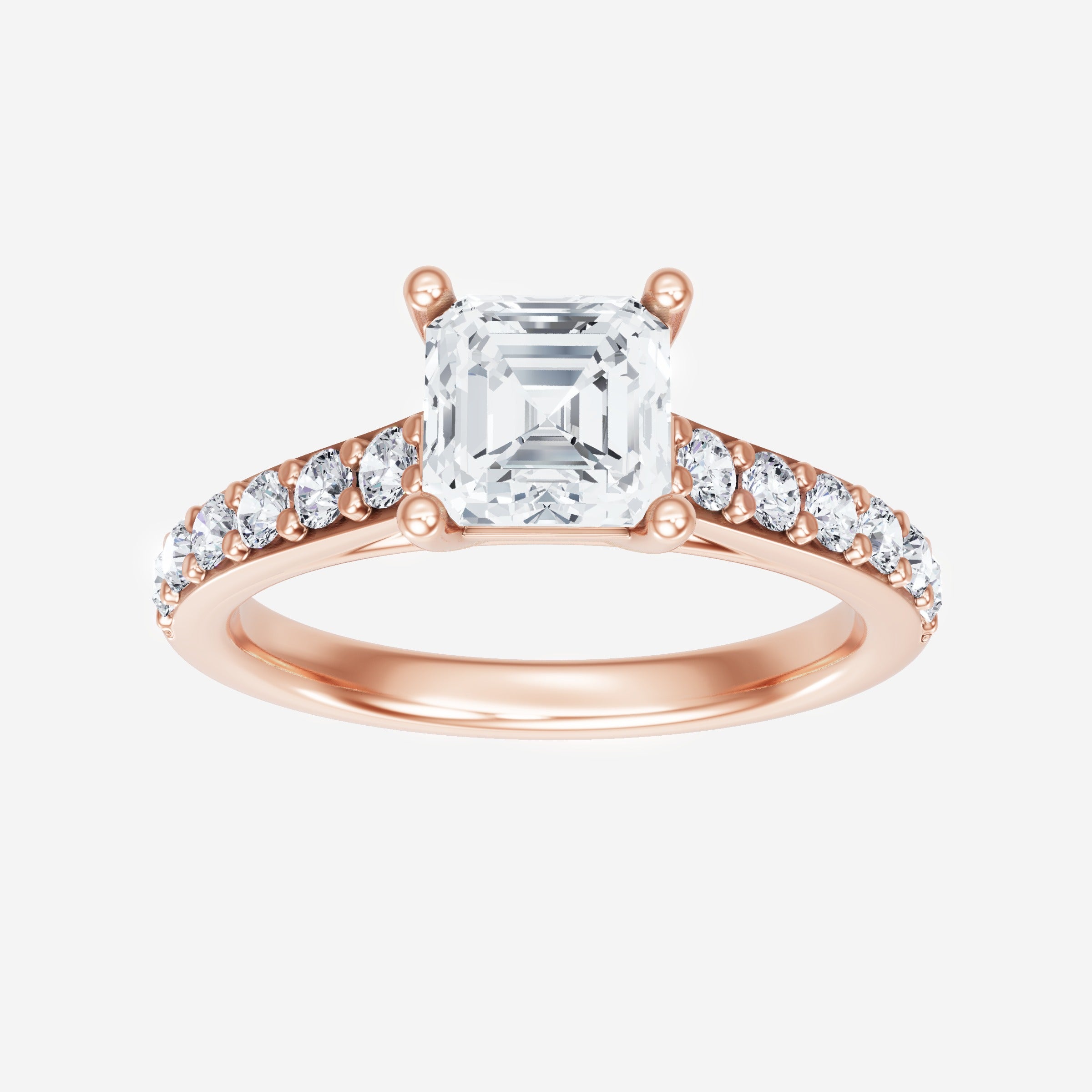 Asscher adornado con un anillo de luz
