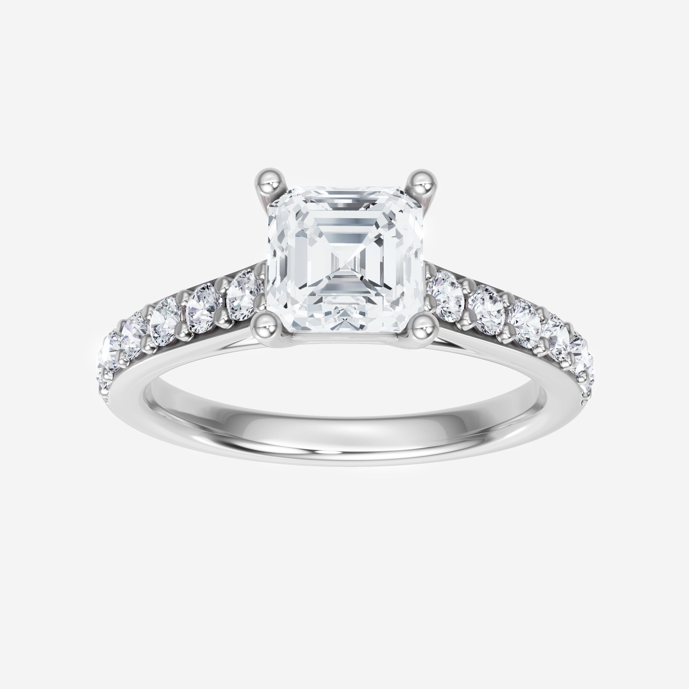 Asscher Adorned in Light Ring