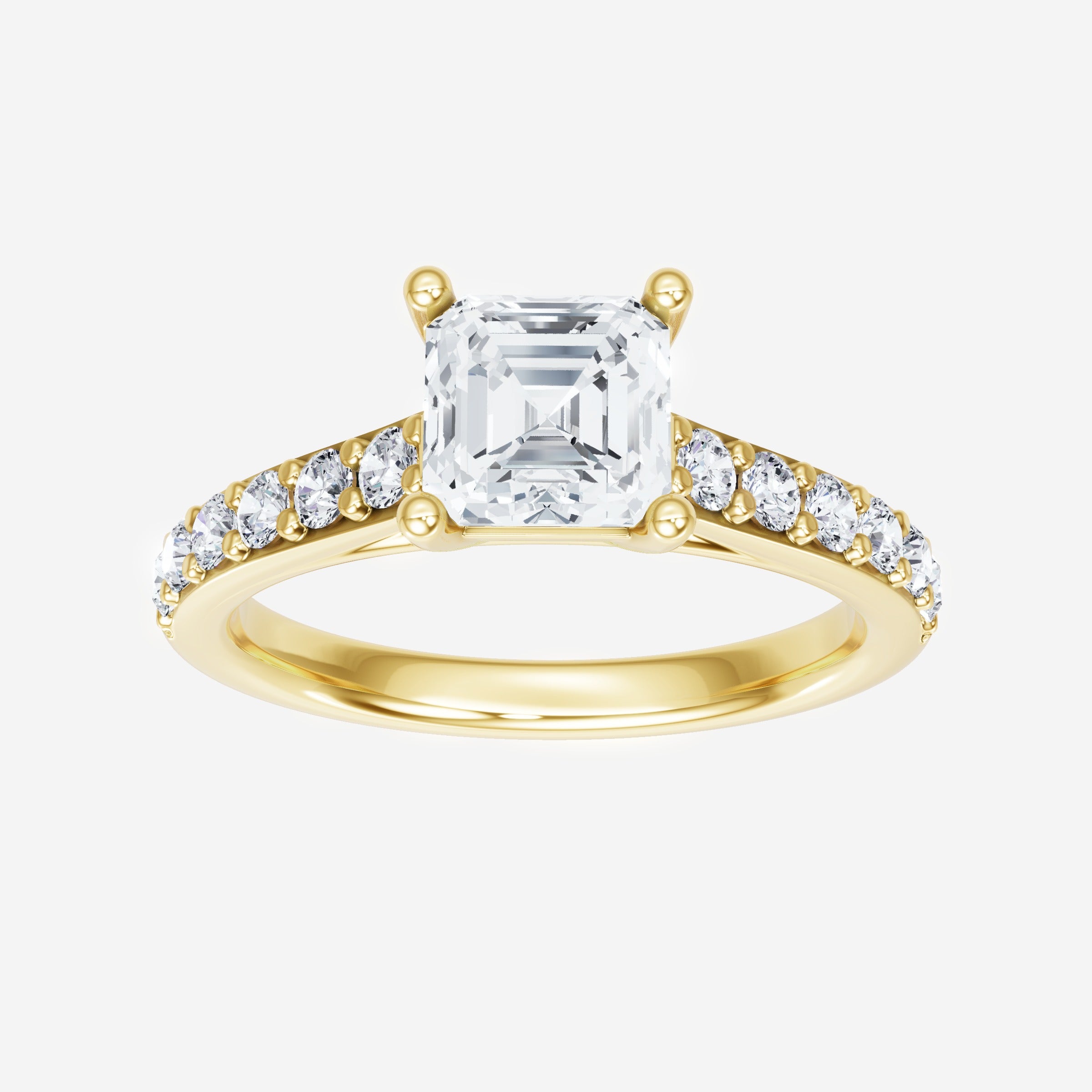 Asscher Adorned in Light Ring