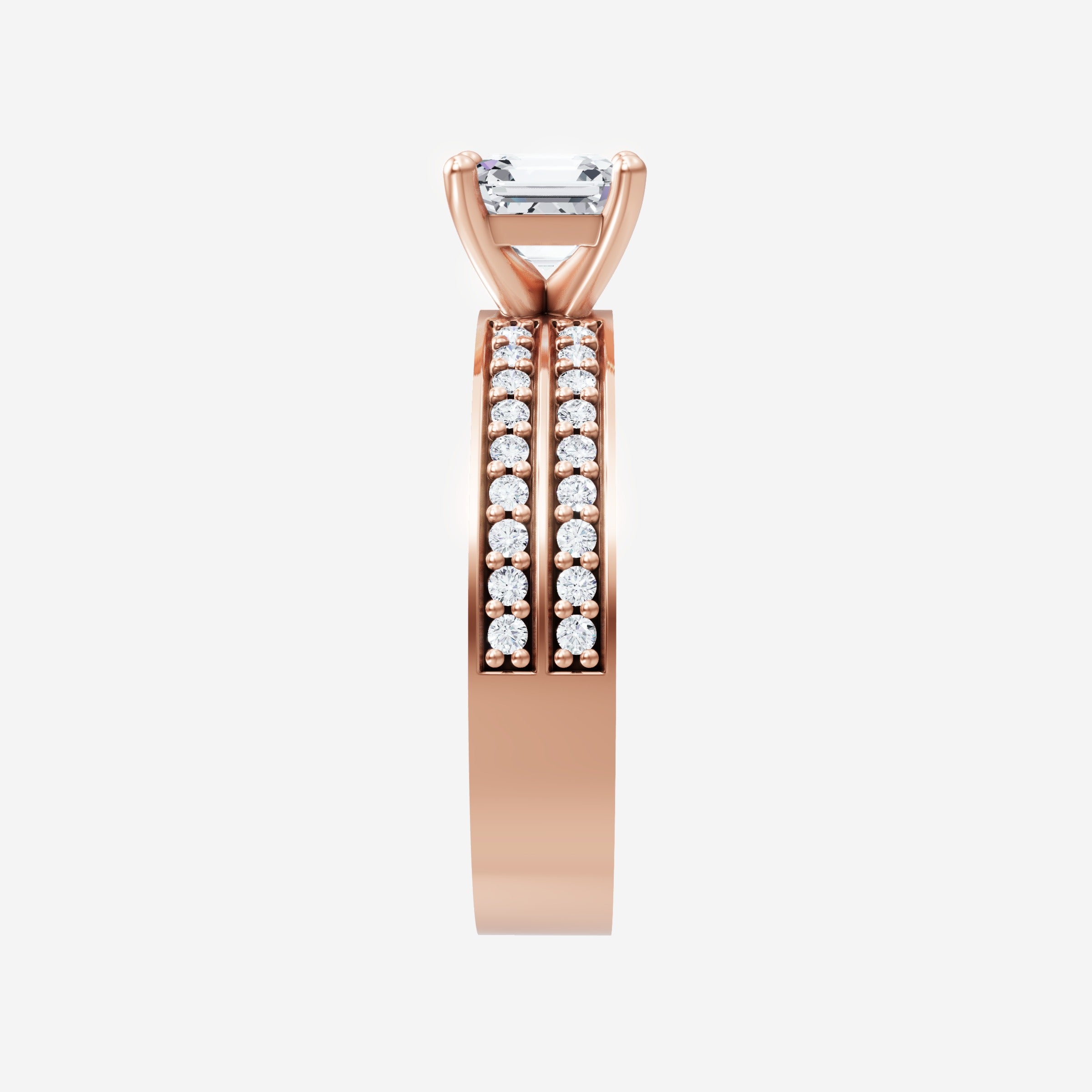 Asscher adornado con un anillo de luz