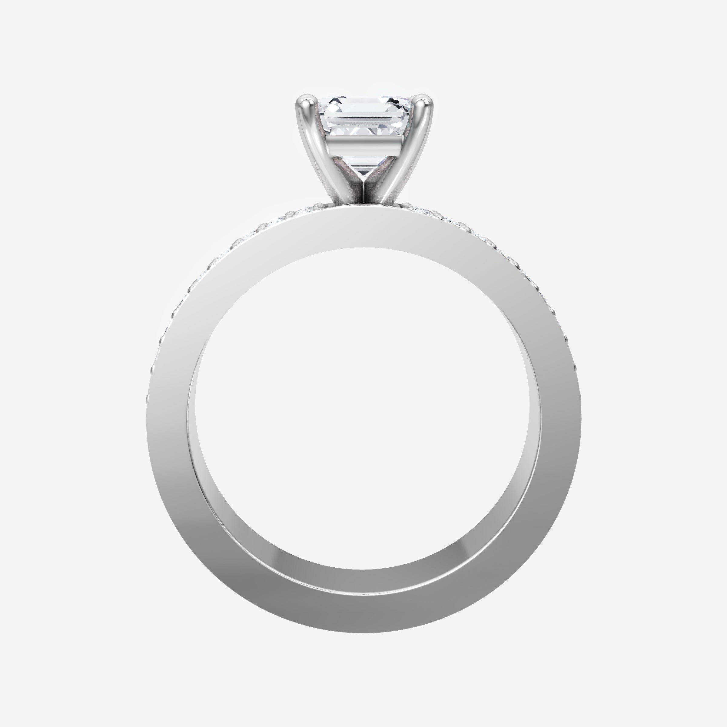 Asscher adornado con un anillo de luz