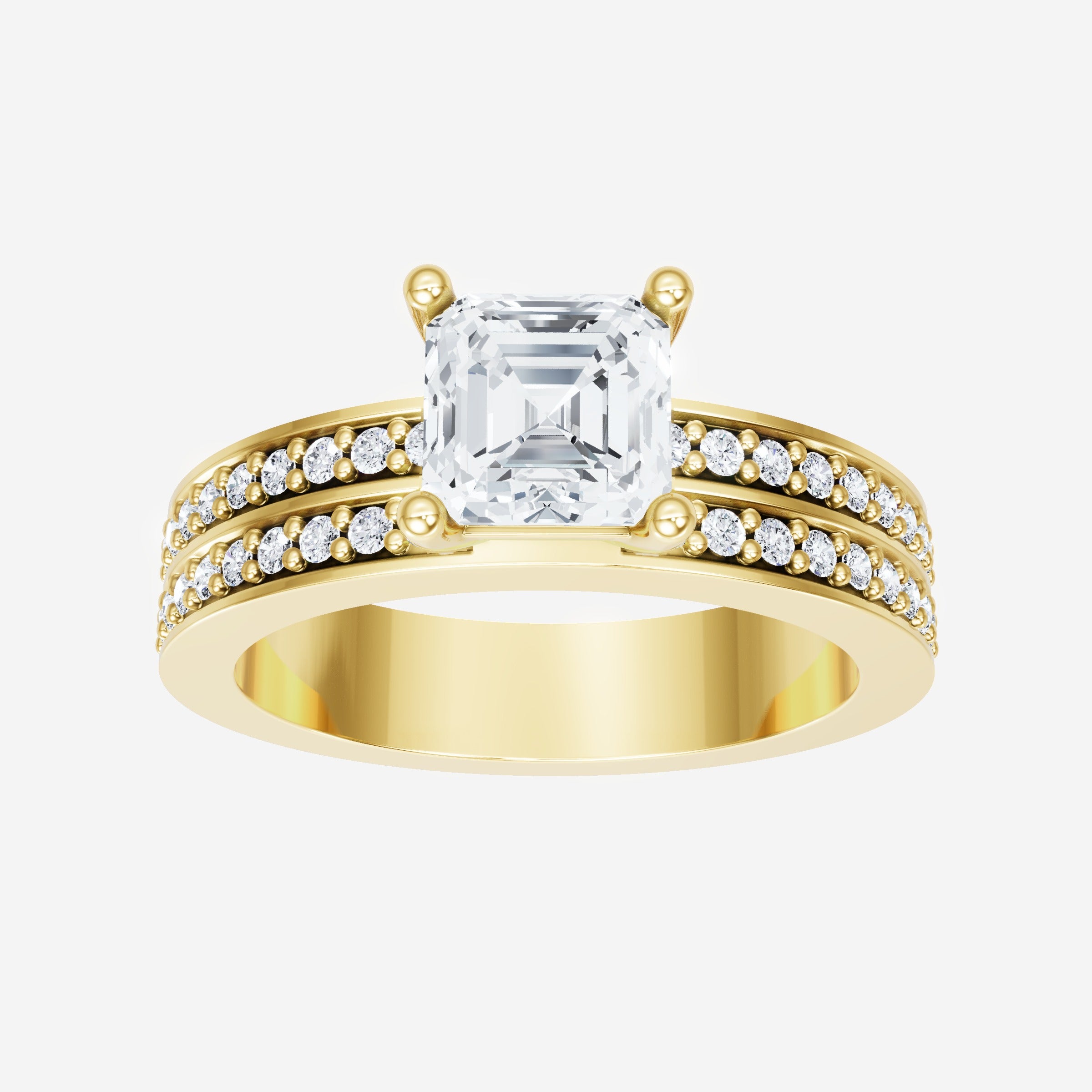 Asscher adornado con un anillo de luz