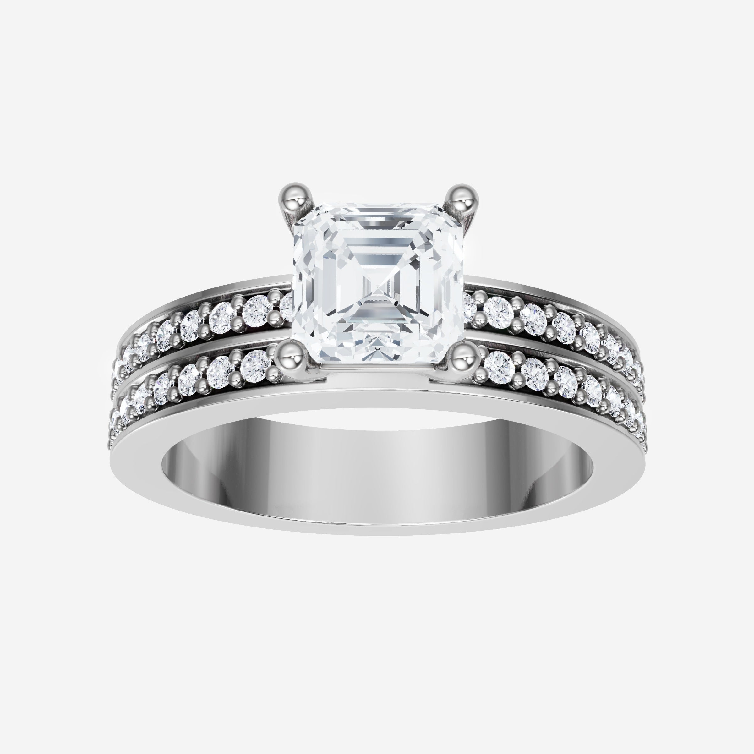 Asscher adornado con un anillo de luz