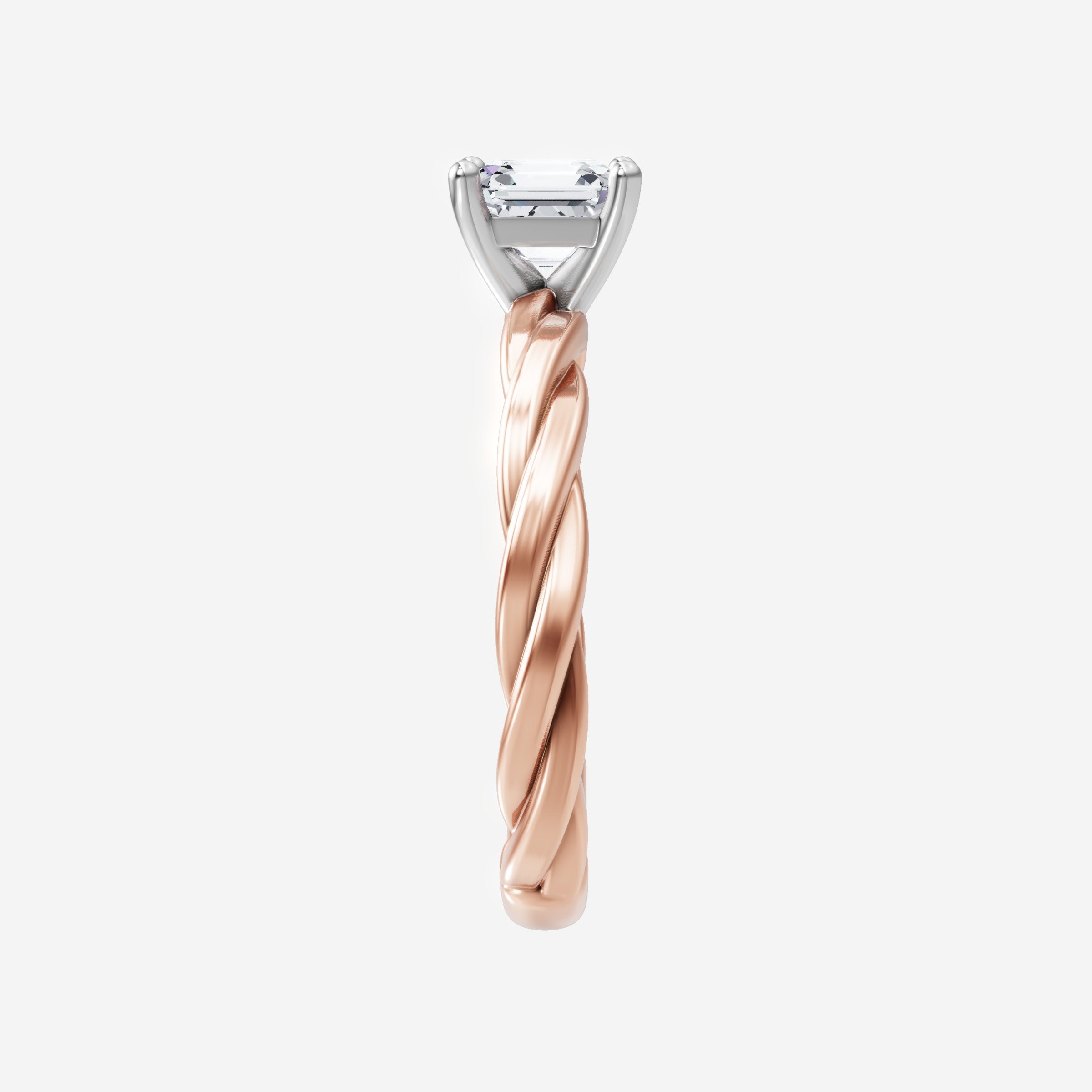 Anillo de halo dividido eterno de Asscher