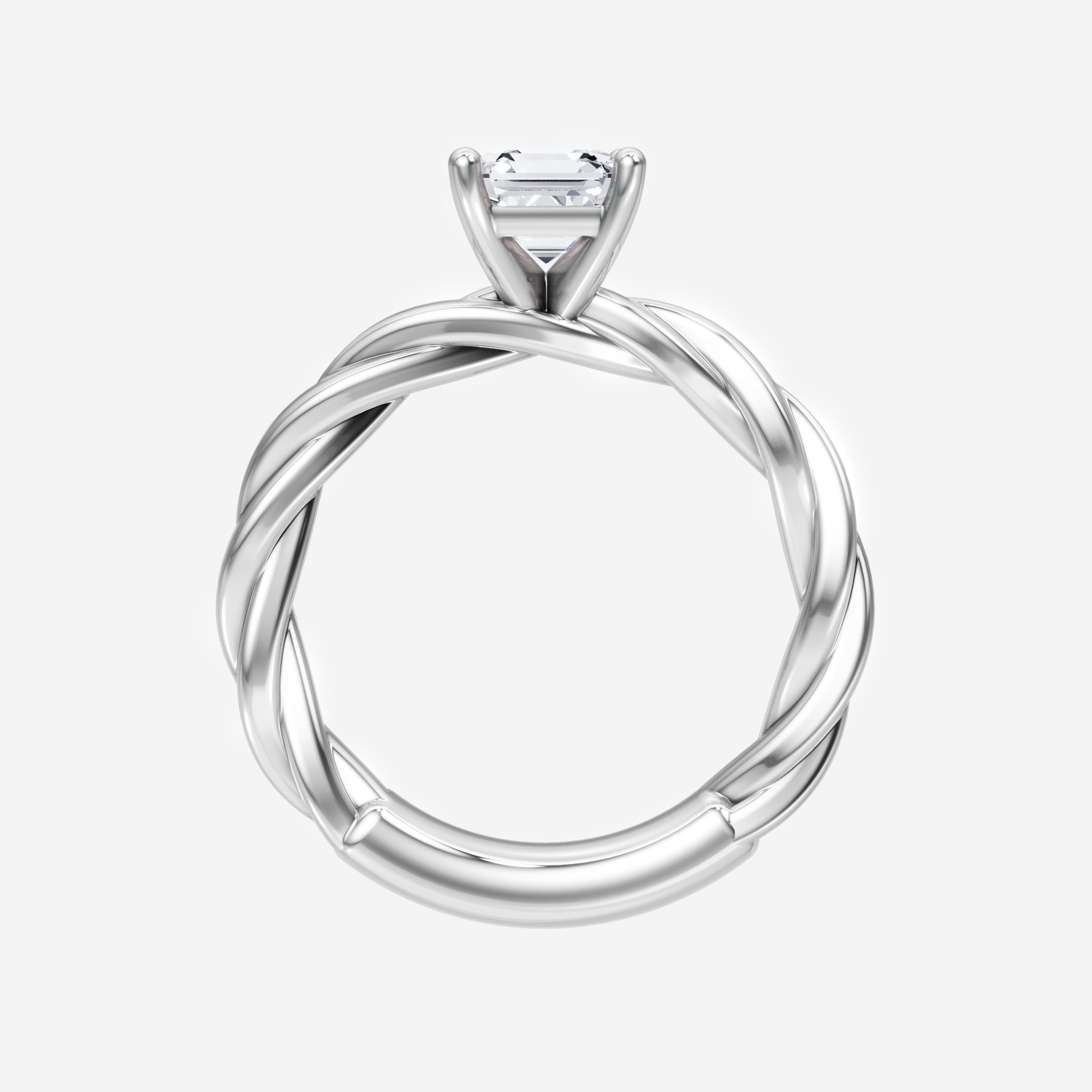 Asscher Adorned in Light Ring
