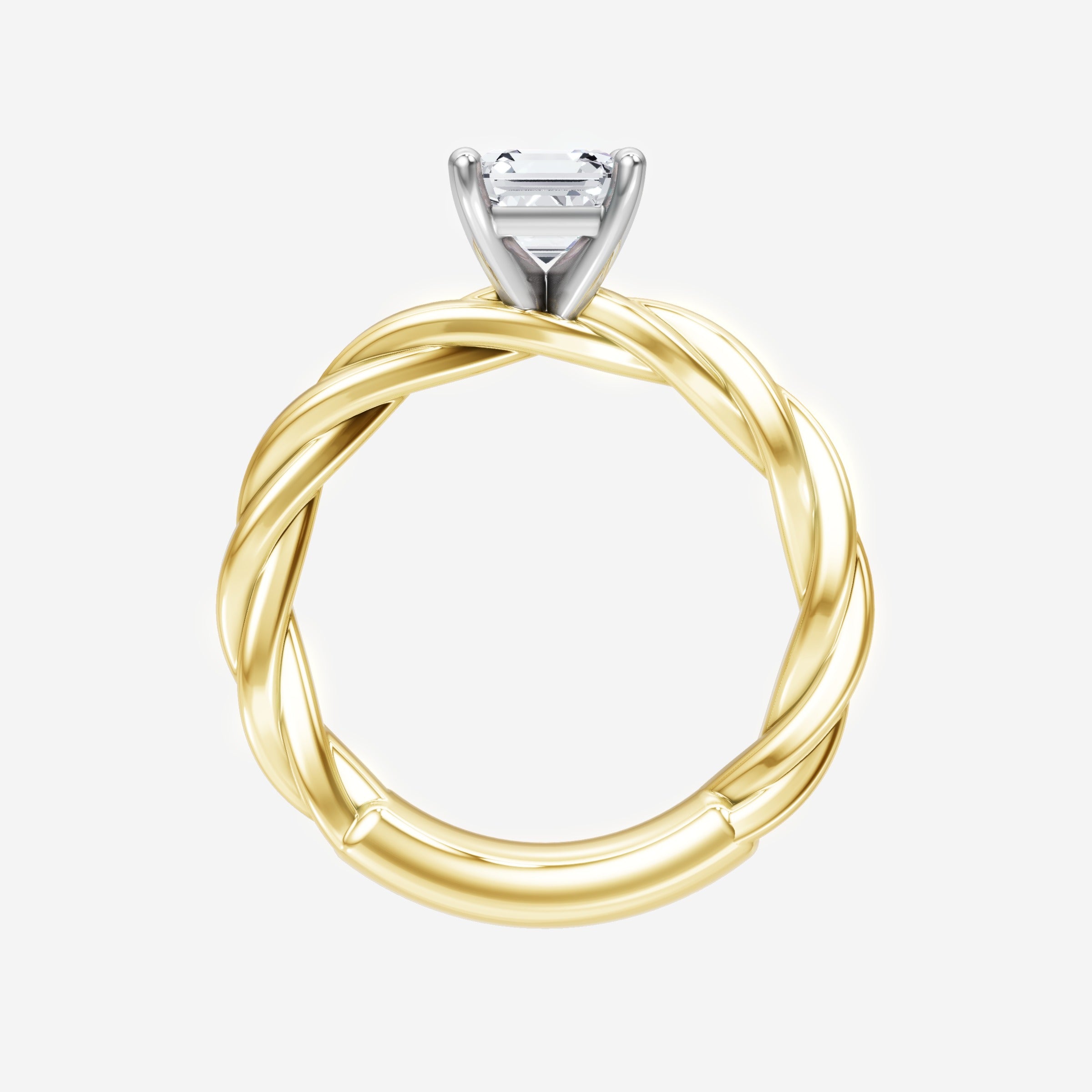 Anillo de halo dividido eterno de Asscher