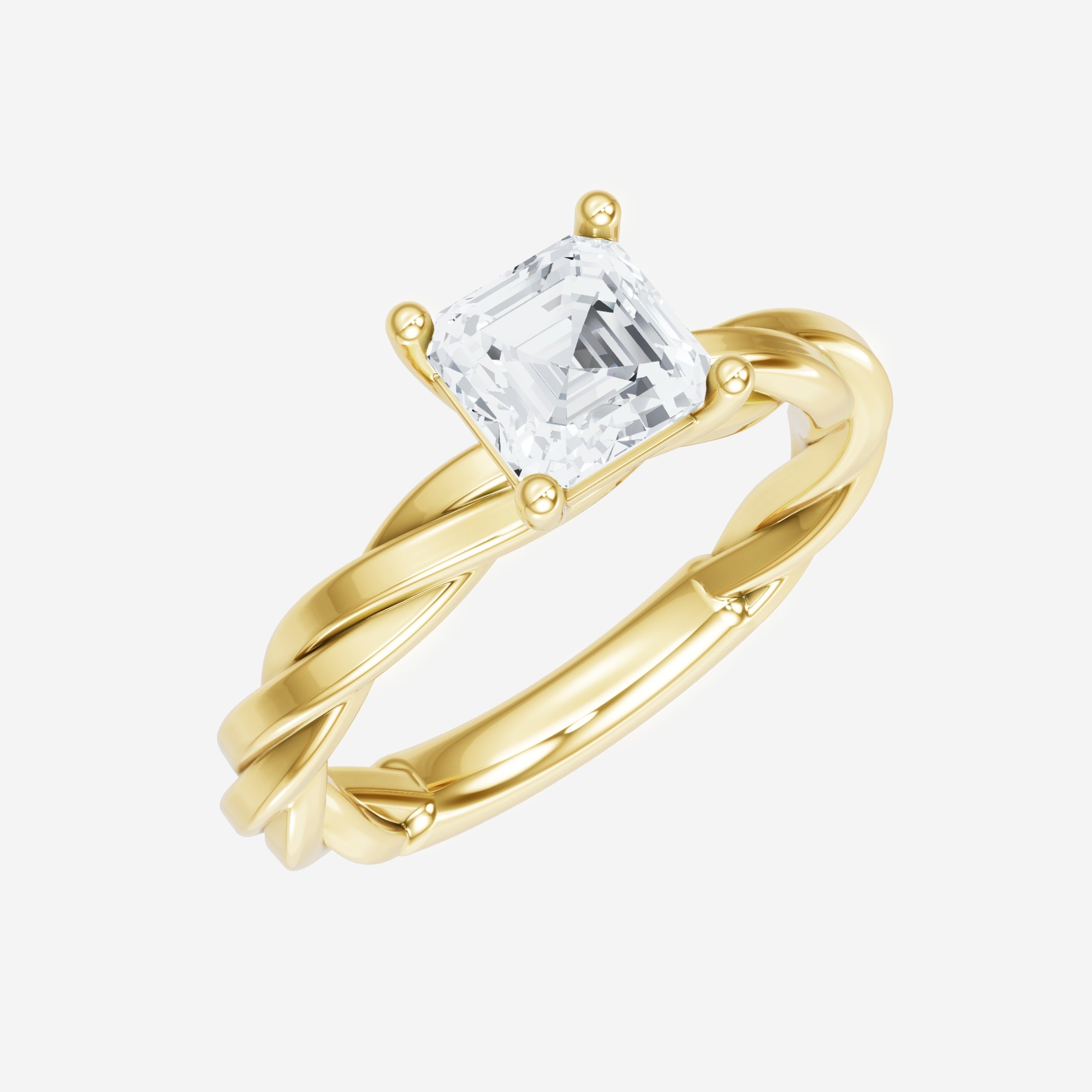 Asscher Adorned in Light Ring
