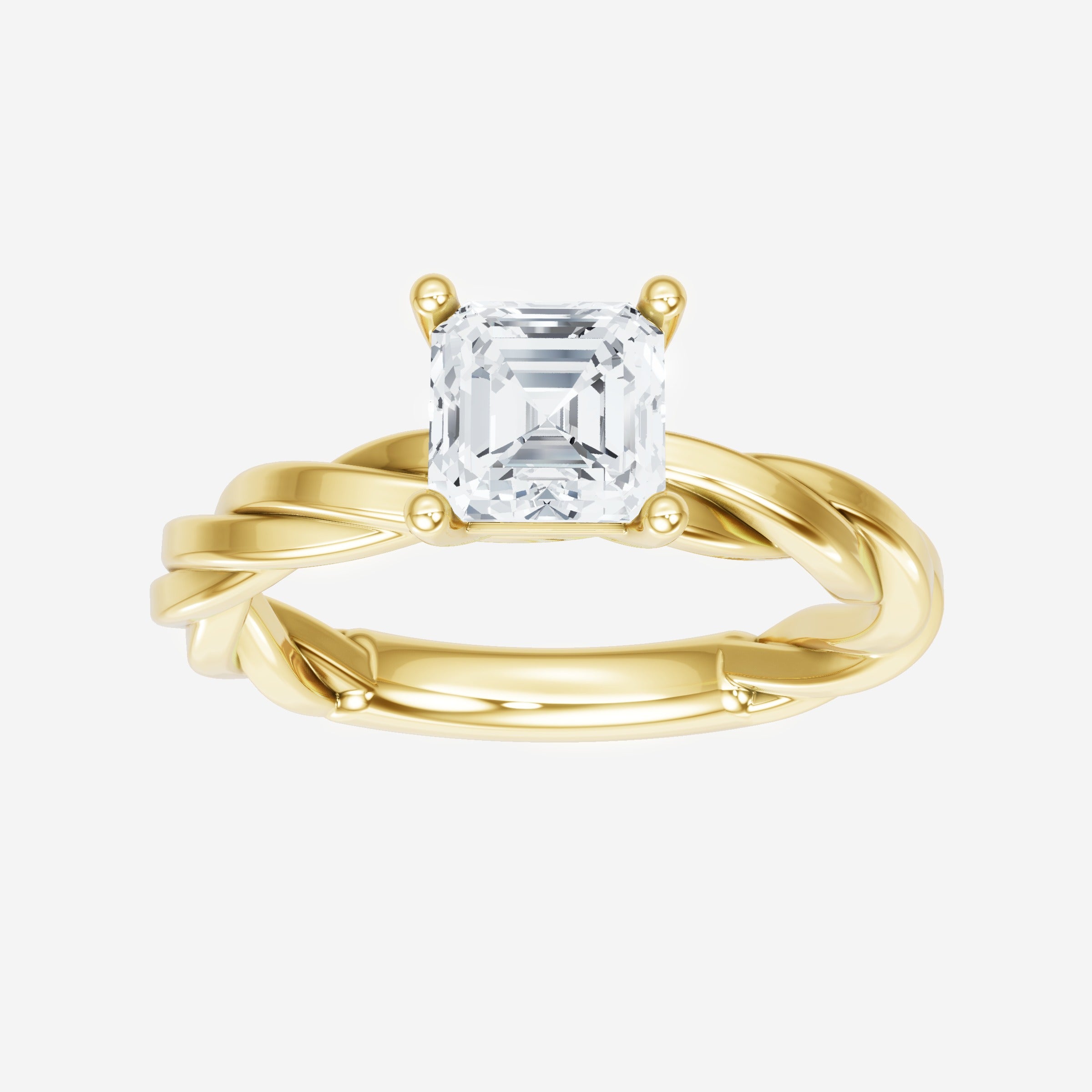 Anillo de halo dividido eterno de Asscher