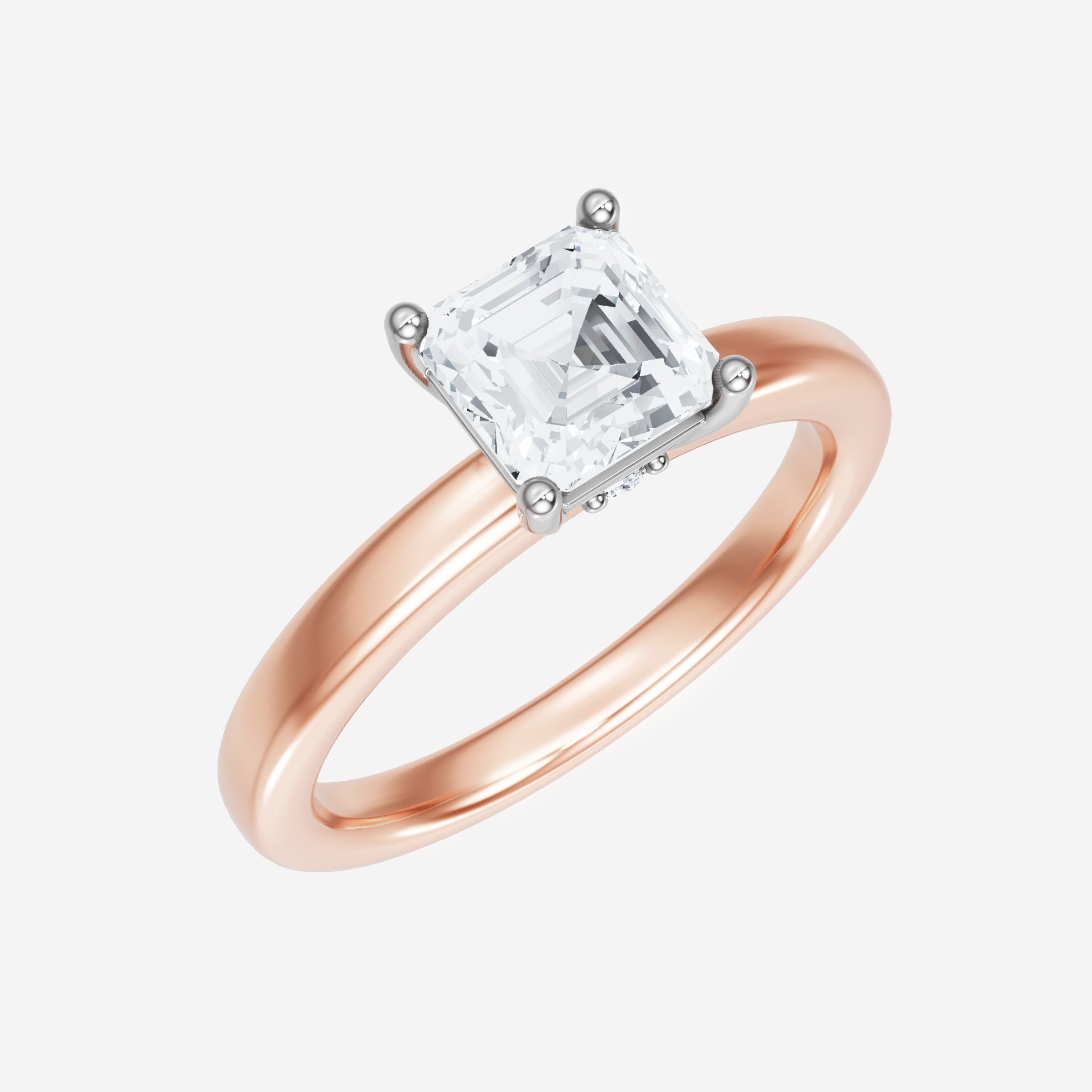 Anillo de halo dividido eterno de Asscher